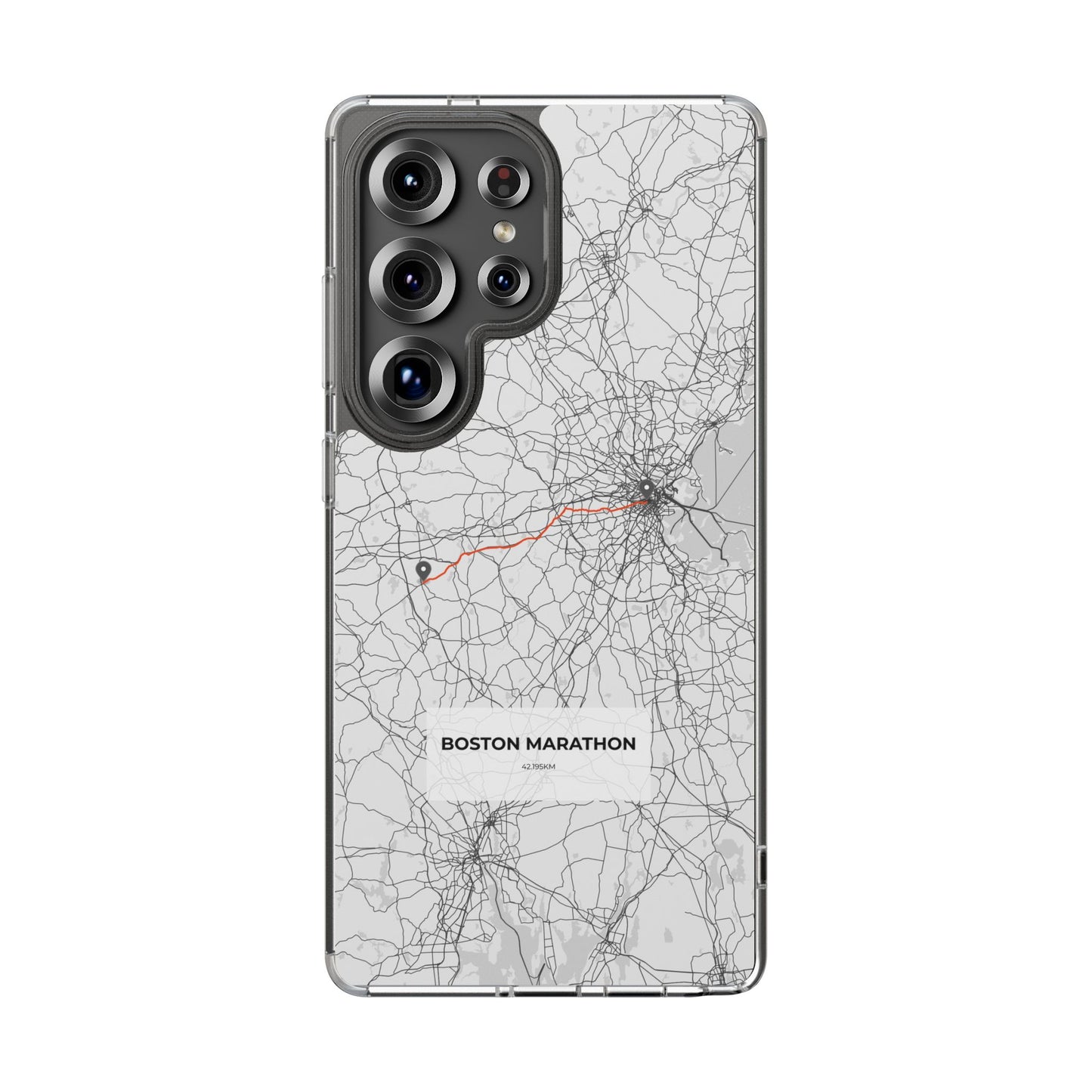Boston Marathon Route Clear Impact-Resistant Phone Case