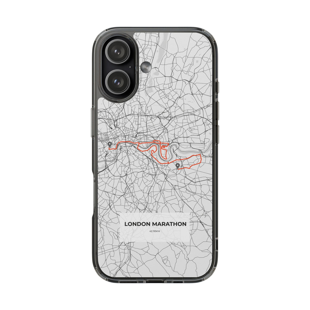 London Marathon Route Clear Impact-Resistant Phone Case