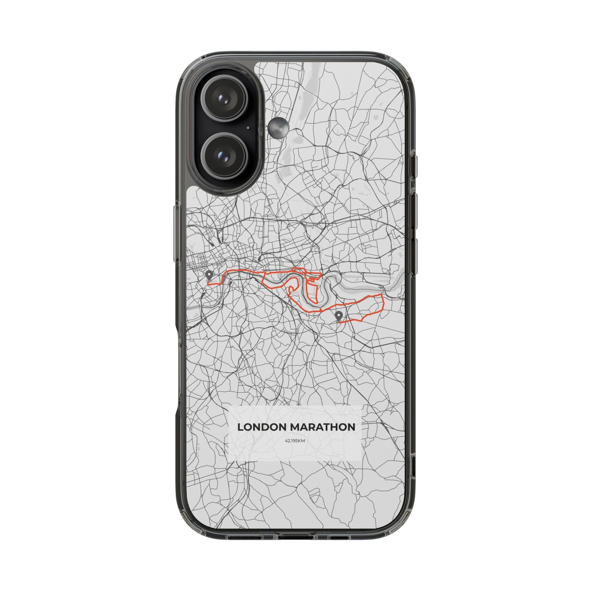 London Marathon Route Clear Impact-Resistant Phone Case