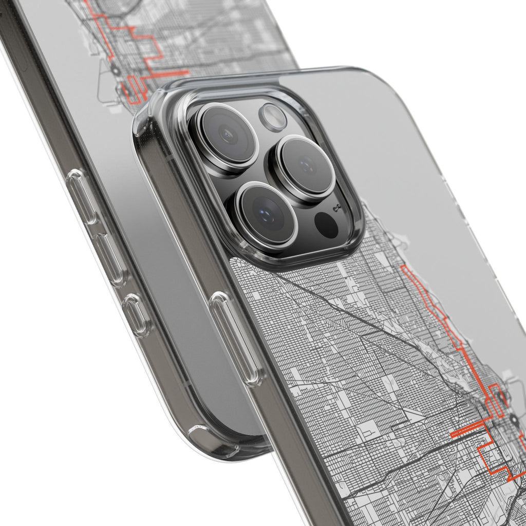 Chicago Marathon Route Clear Impact-Resistant Phone Case