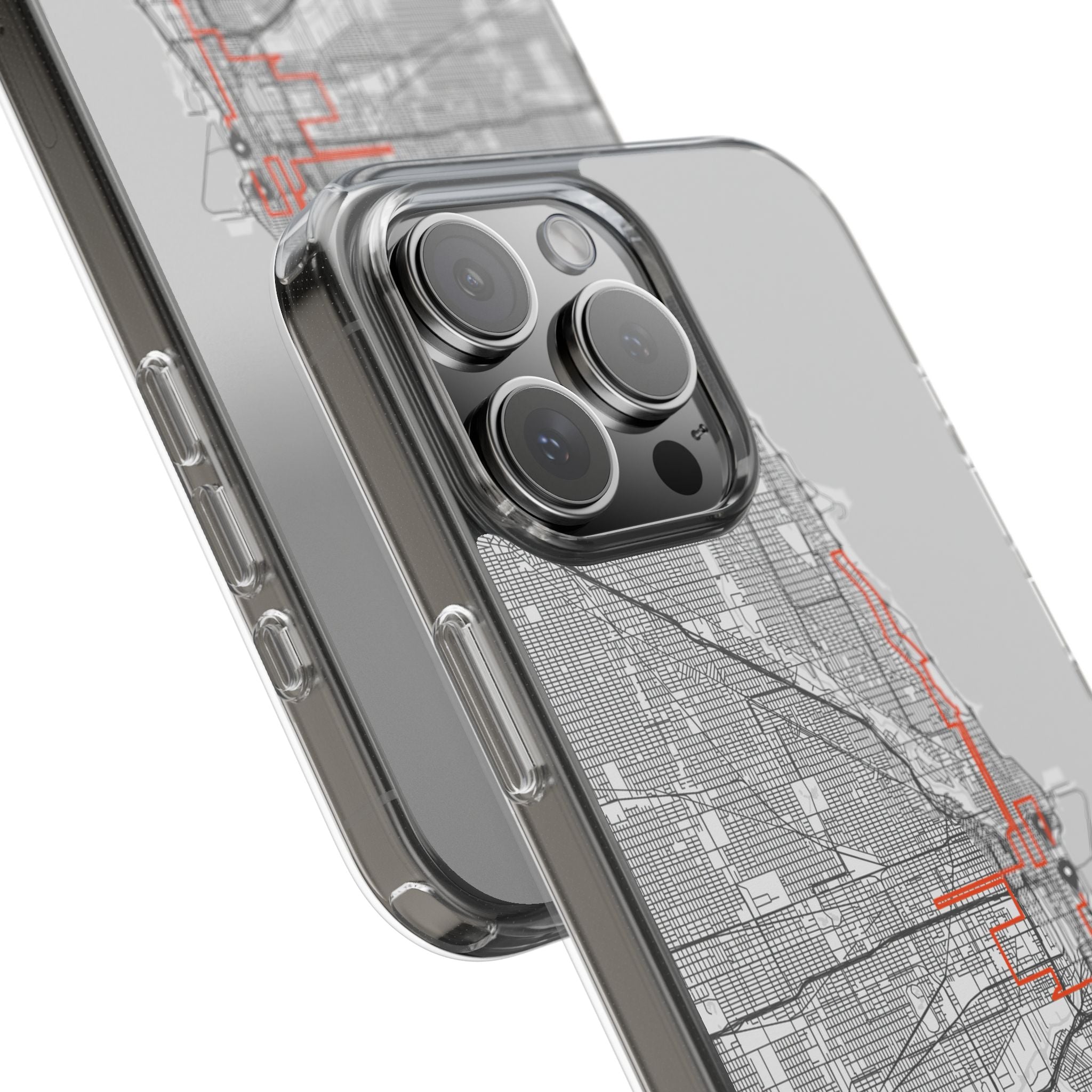 Chicago Marathon Route Clear Impact-Resistant Phone Case