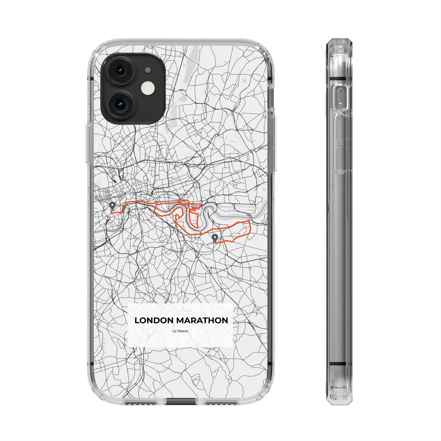 London Marathon Route Clear Impact-Resistant Phone Case
