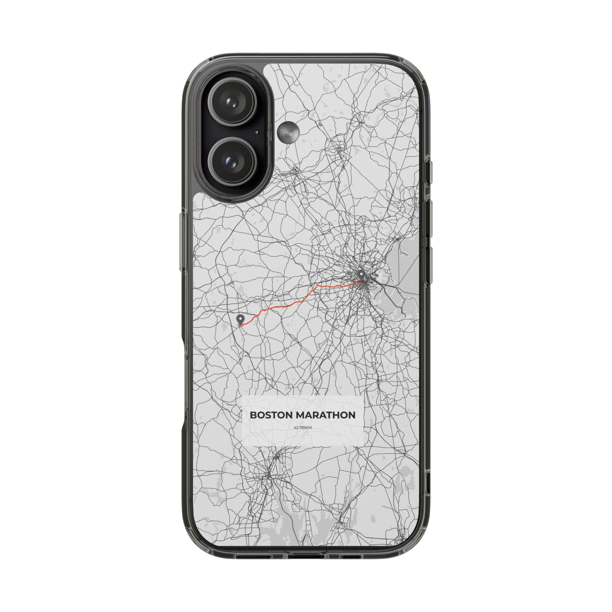 Boston Marathon Route Clear Impact-Resistant Phone Case