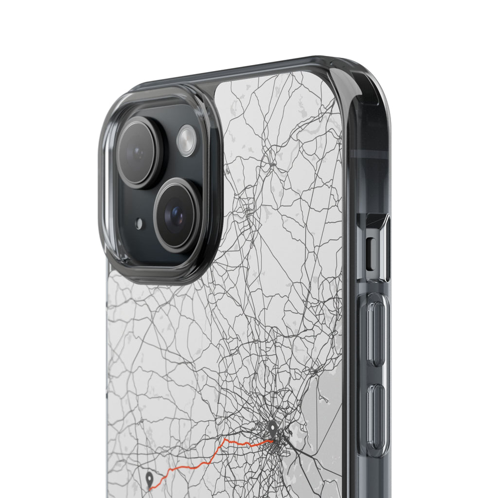 Boston Marathon Route Clear Impact-Resistant Phone Case