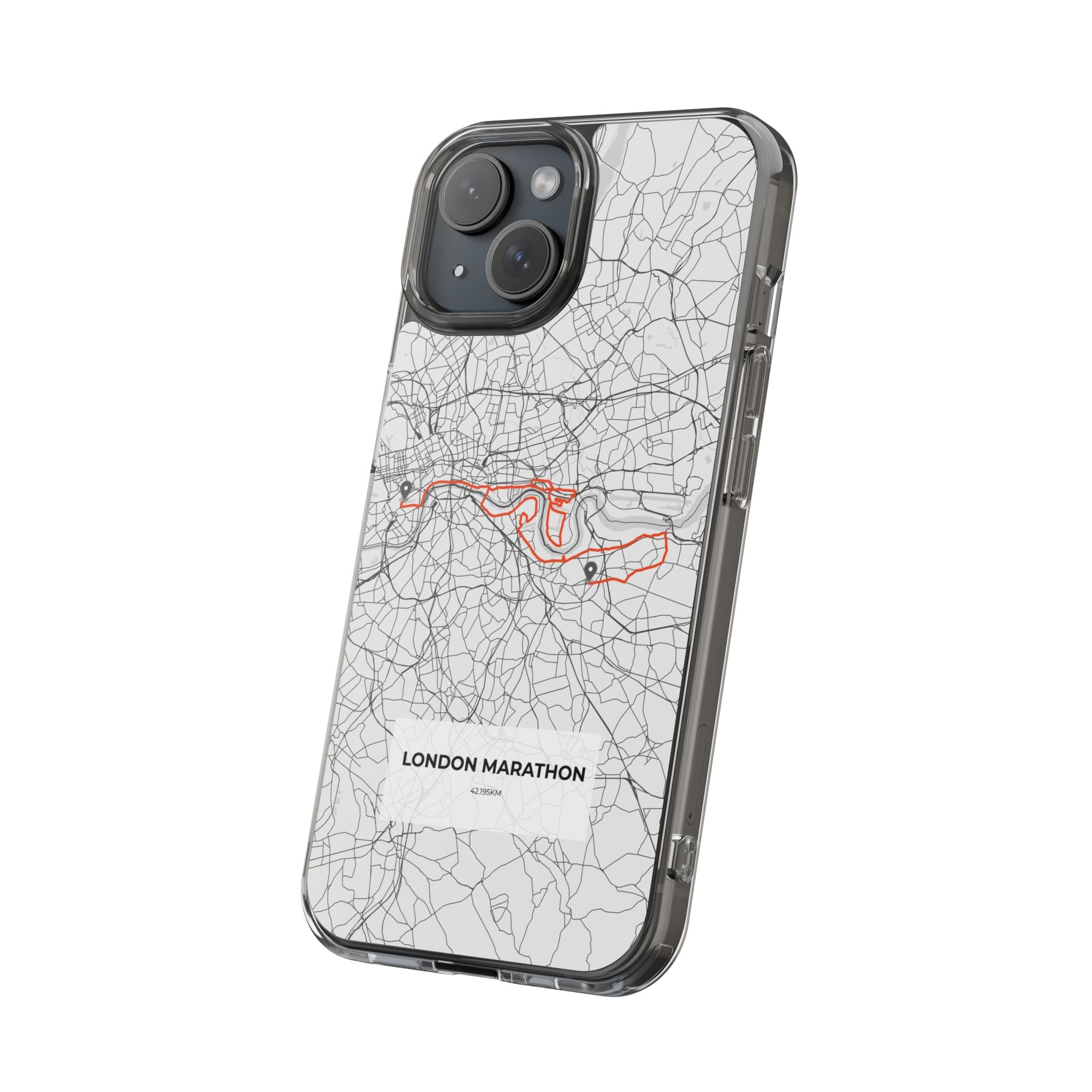 London Marathon Route Clear Impact-Resistant Phone Case