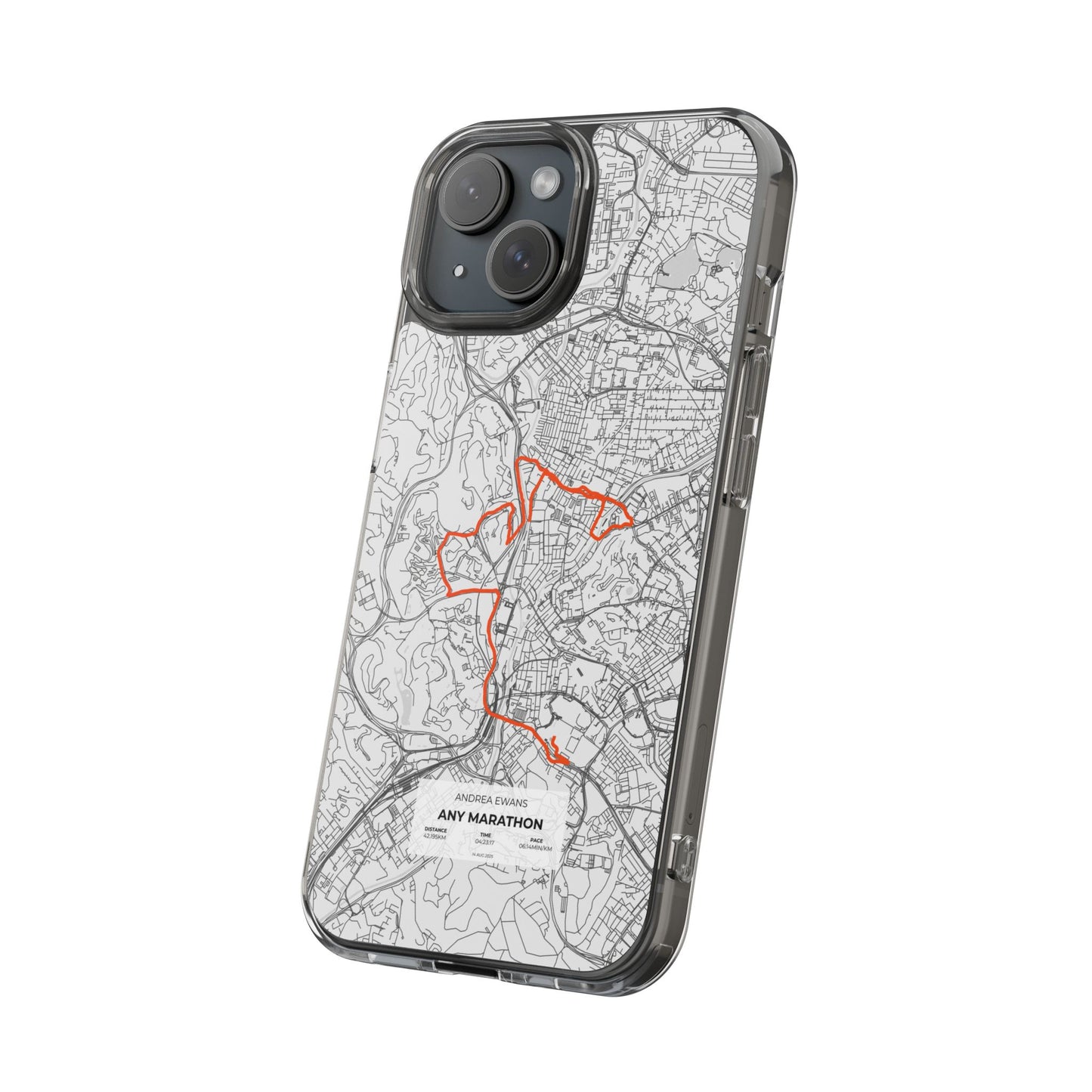 Customized Marathon Route Clear Impact-Resistant Phone Case