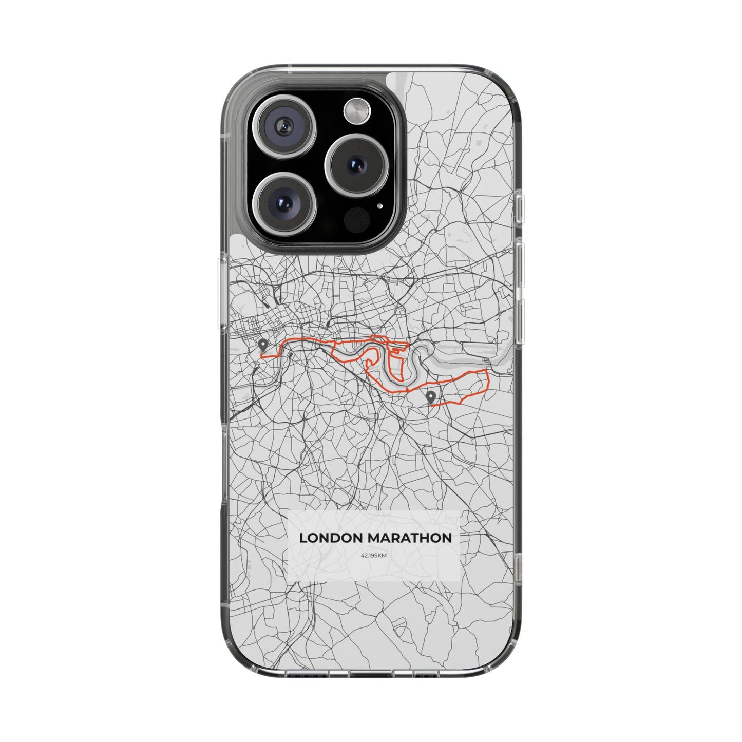 London Marathon Route Magnetic Clear Impact-Resistant Phone Case