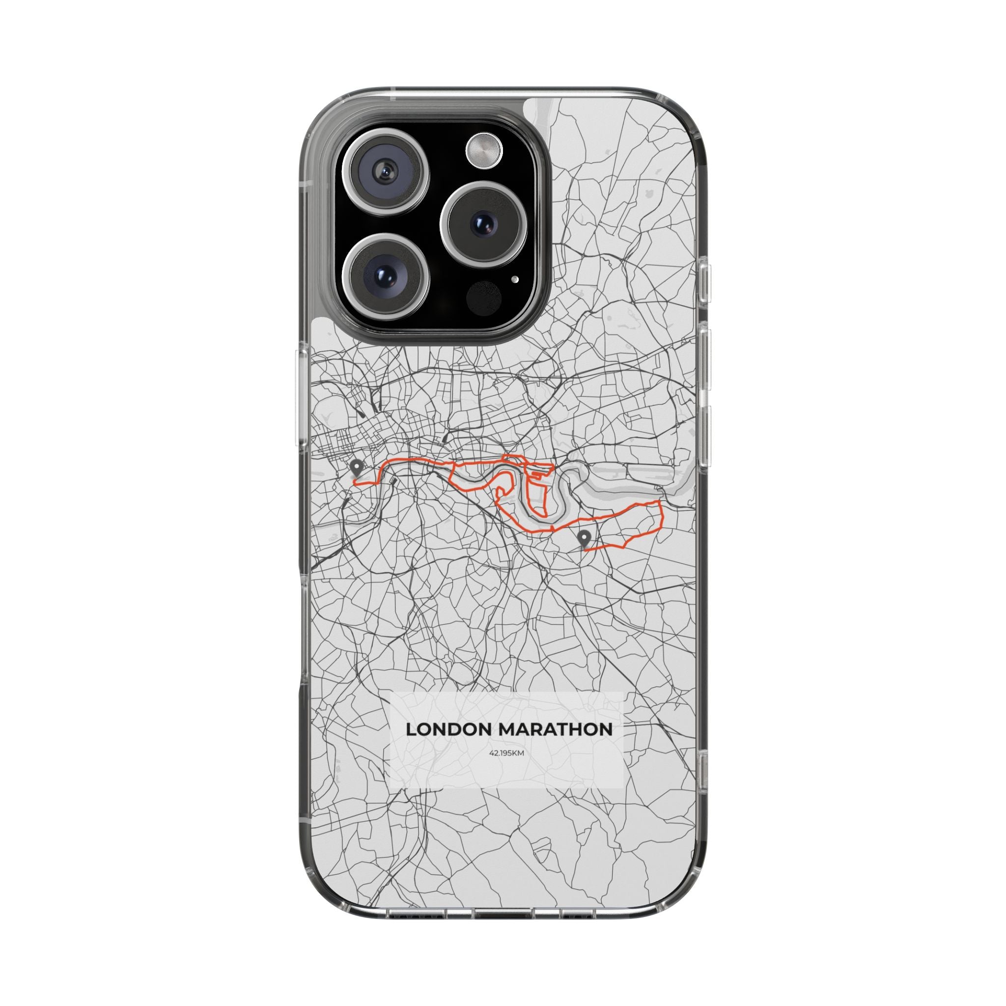 London Marathon Route Magnetic Clear Impact-Resistant Phone Case