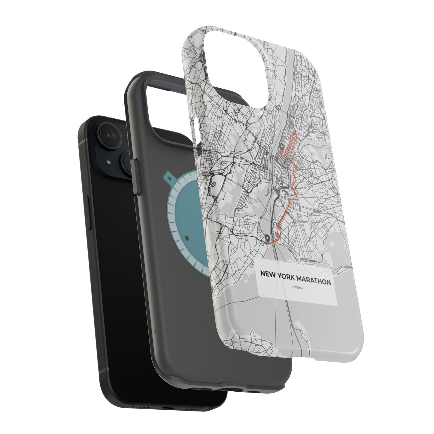 New York Marathon Route Magnetic Impact-Resistant Phone Case