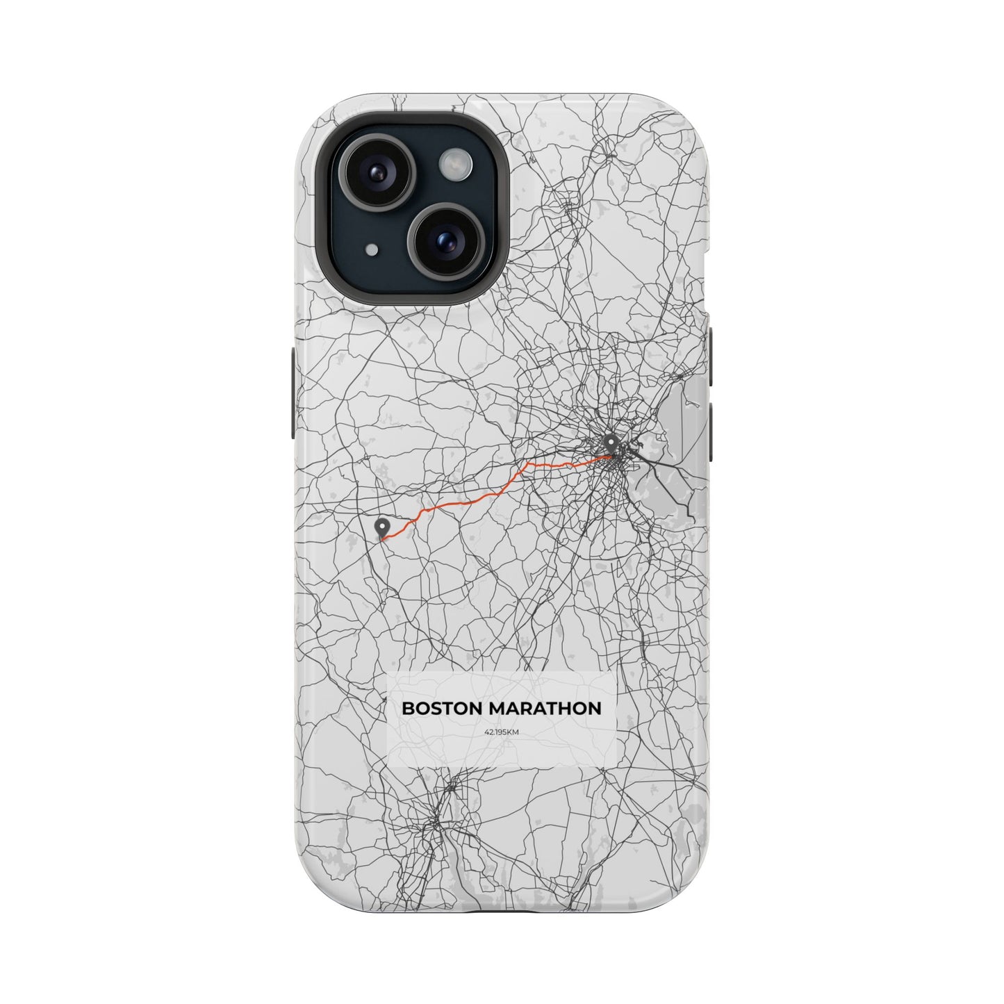 Boston Marathon Route Magnetic Impact-Resistant Phone Case