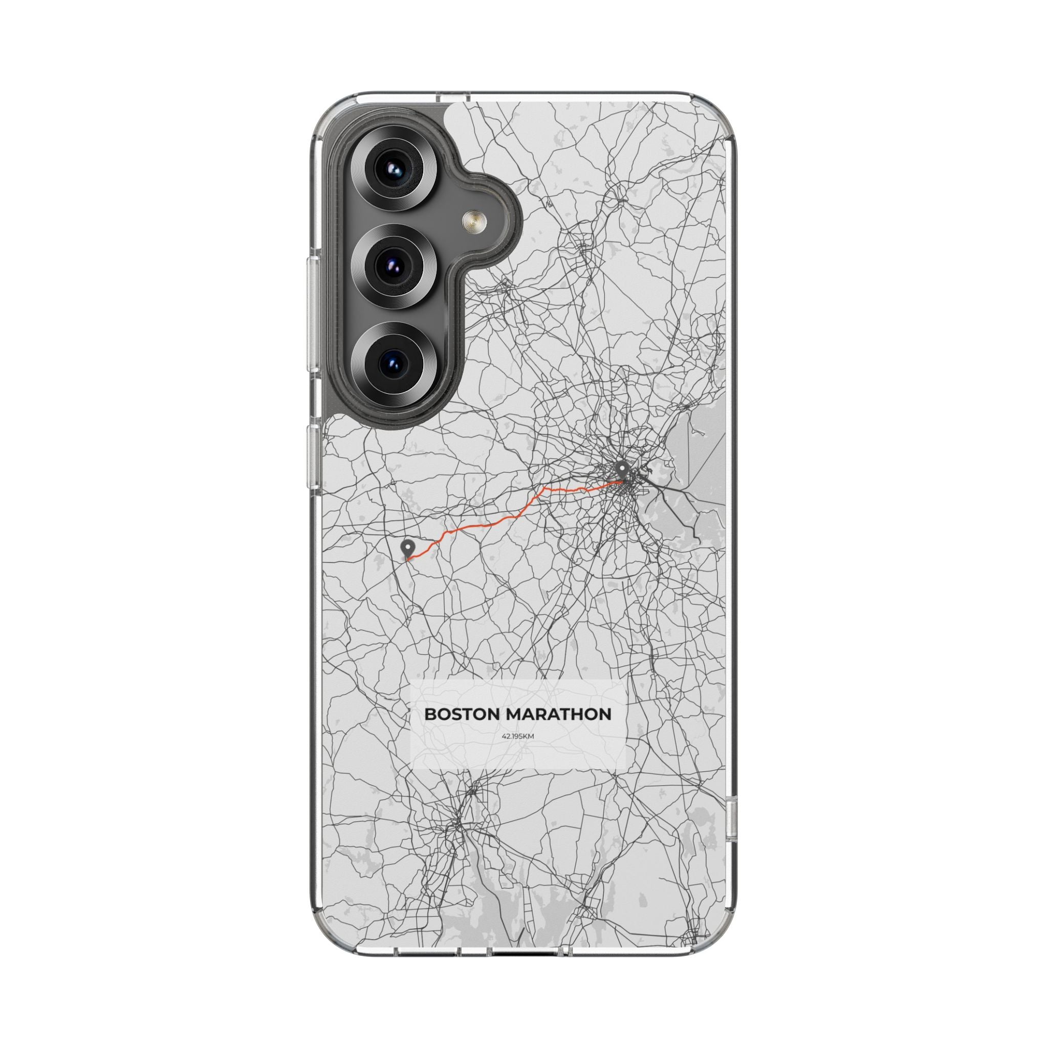 Boston Marathon Route Clear Impact-Resistant Phone Case