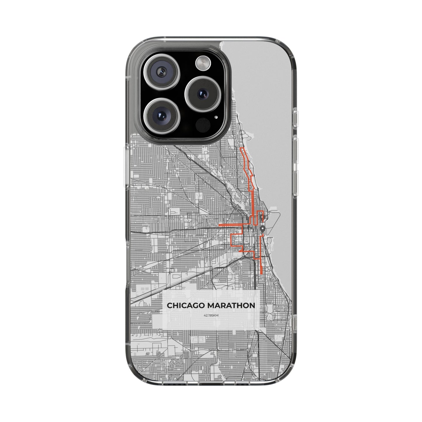 Chicago Marathon Route Magnetic Clear Impact-Resistant Phone Case