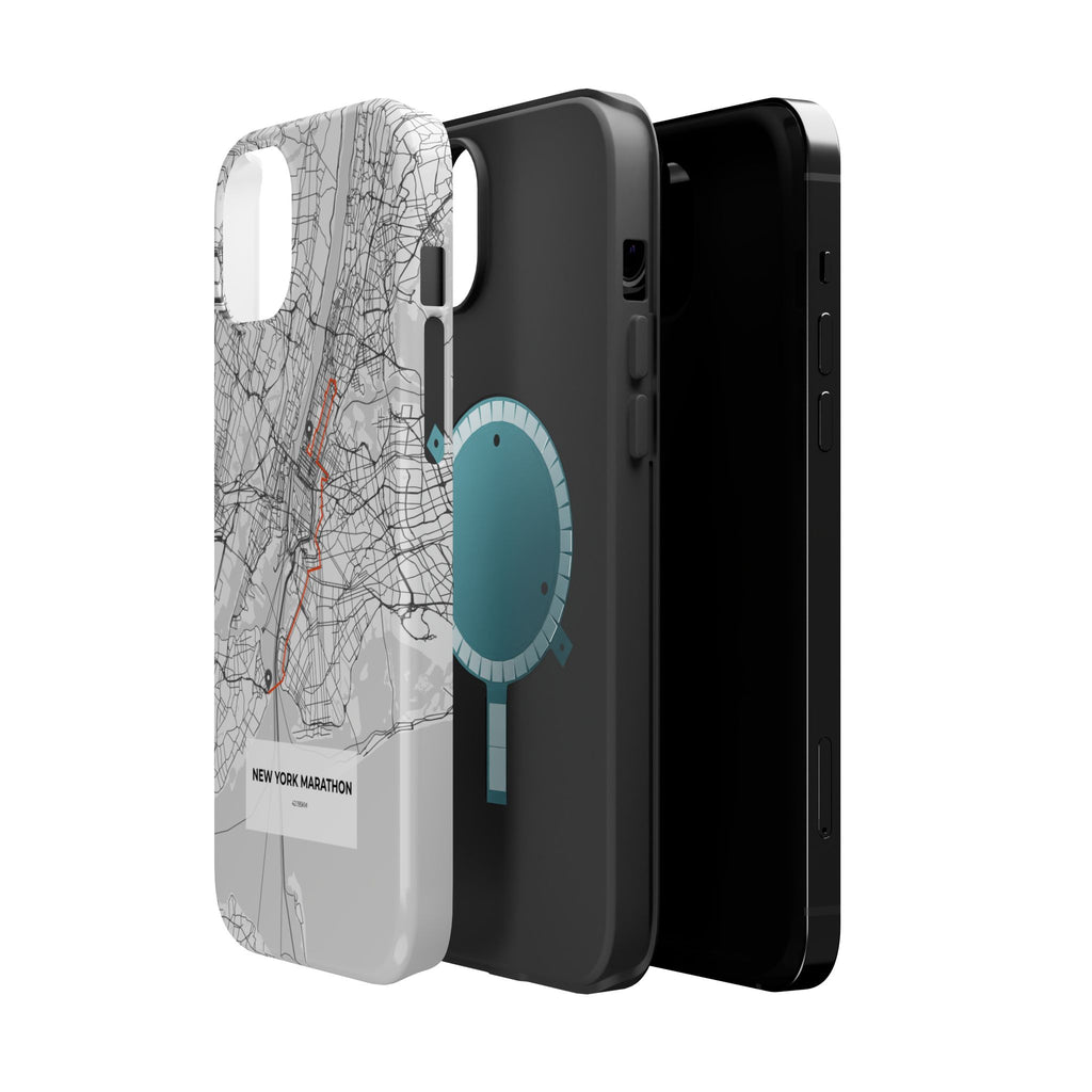 New York Marathon Route Magnetic Impact-Resistant Phone Case