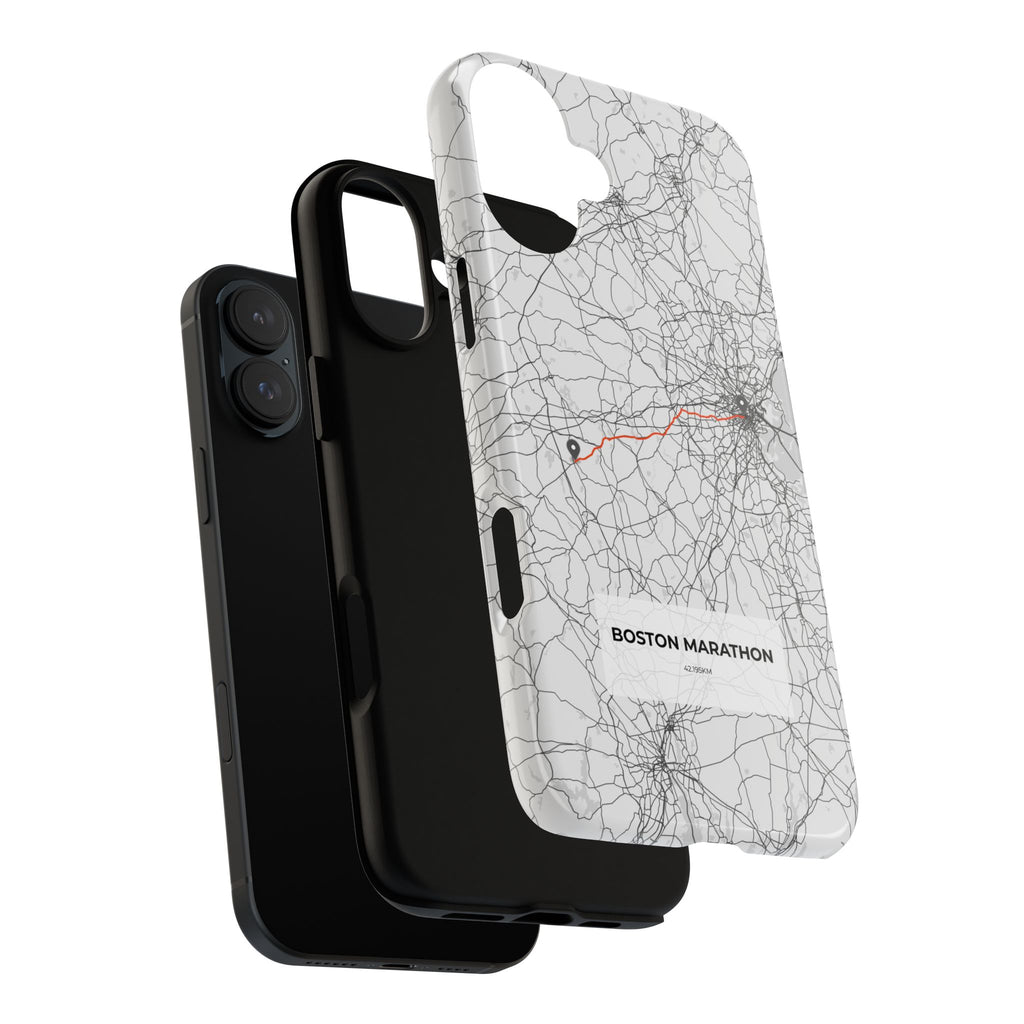 Boston Marathon Route Tough Phone Case