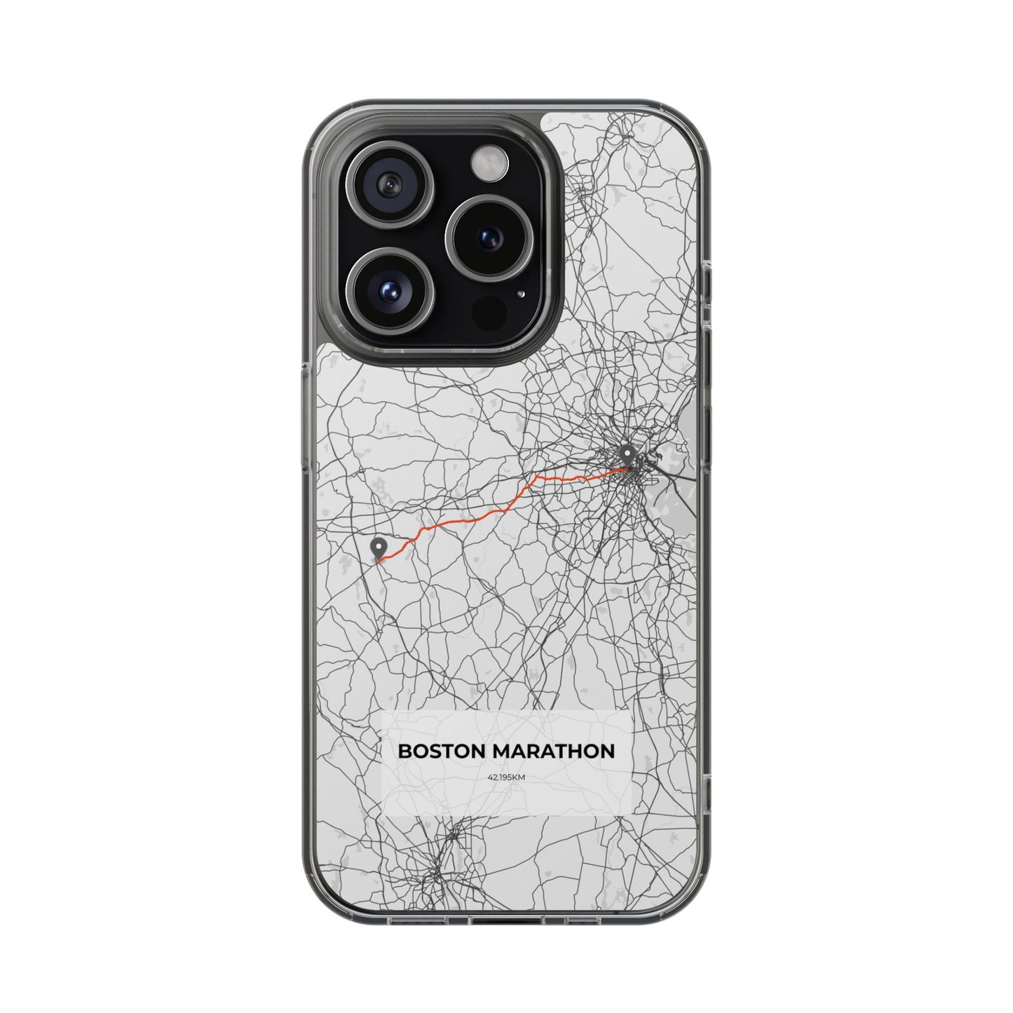 Boston Marathon Route Magnetic Clear Impact-Resistant Phone Case