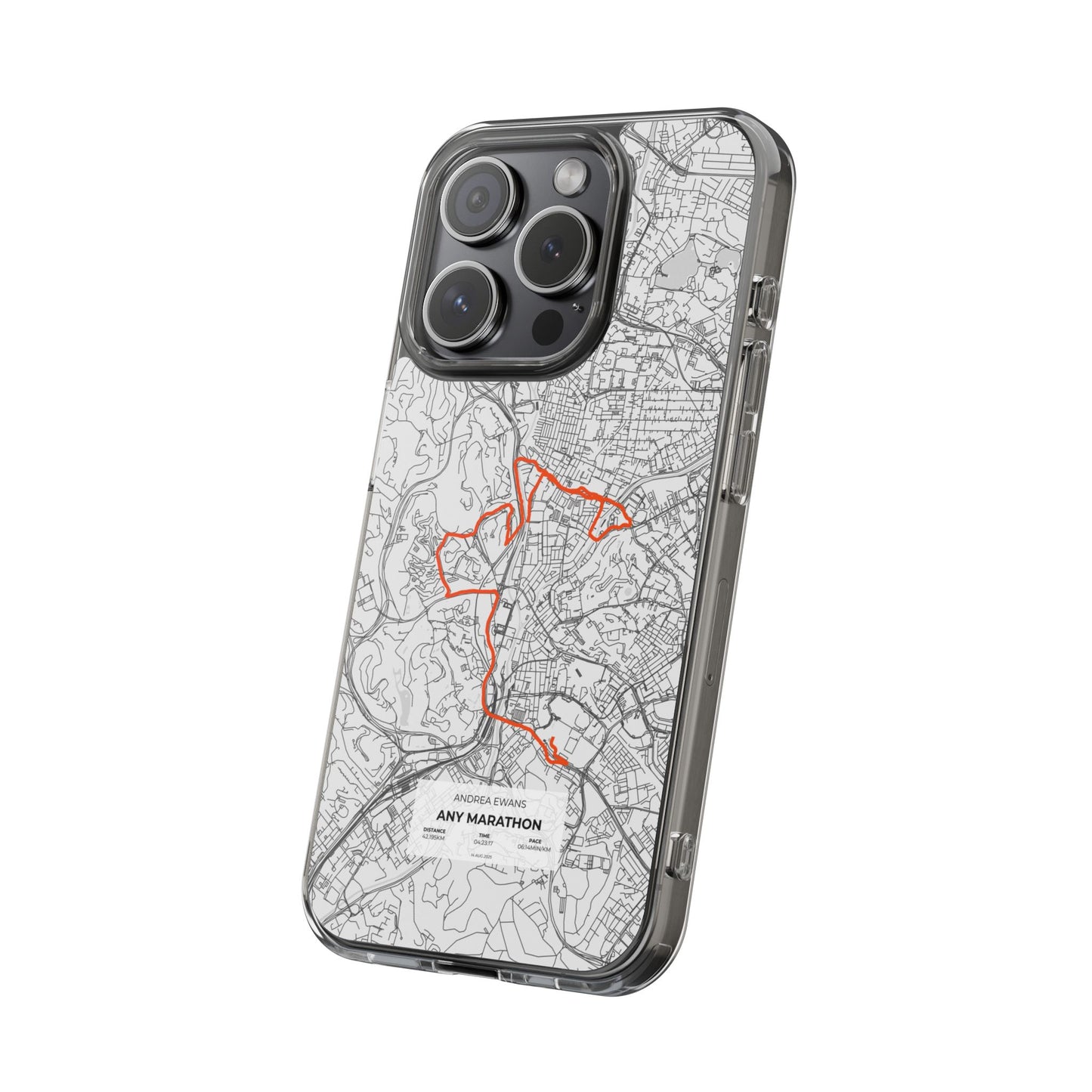 Customized Marathon Route Clear Impact-Resistant Phone Case