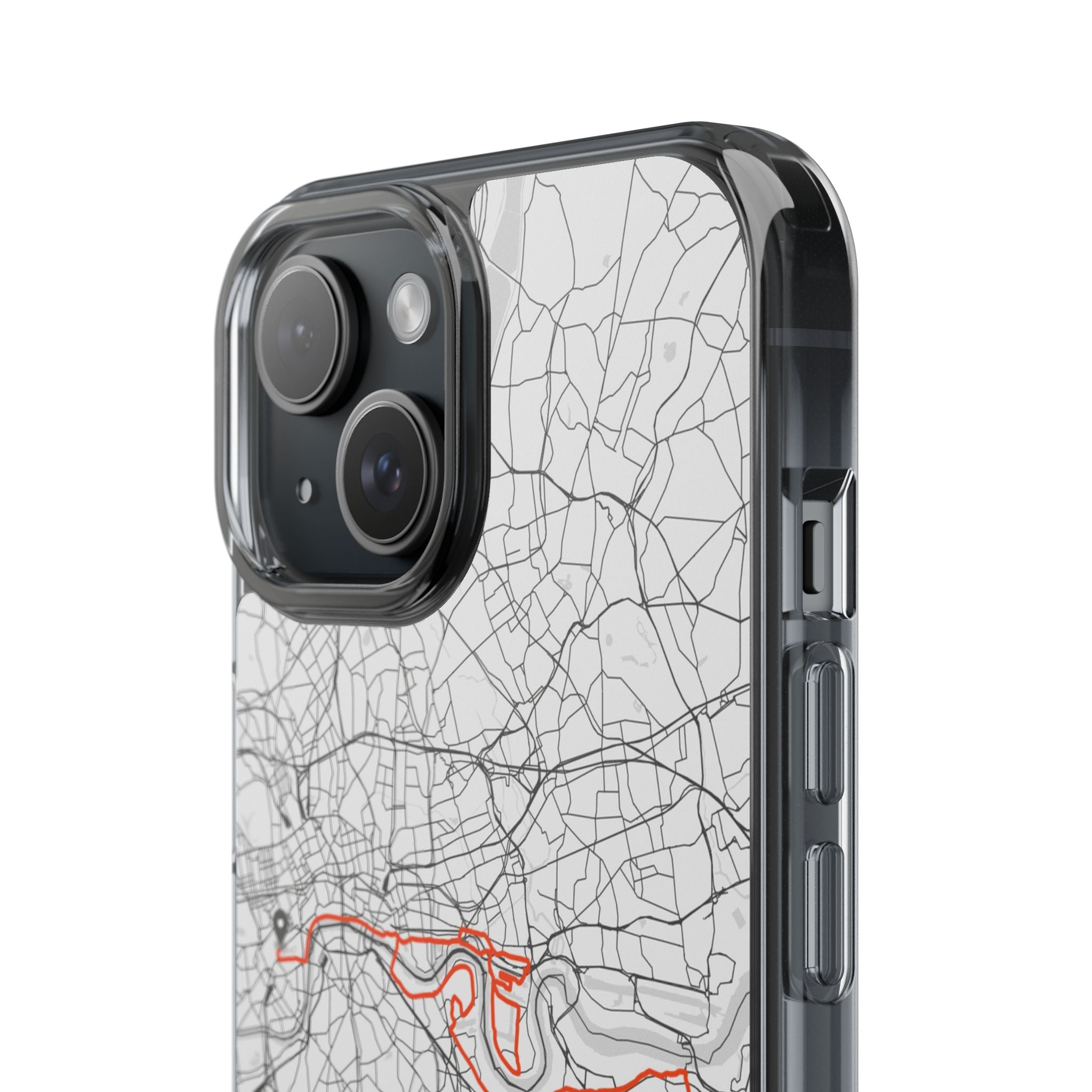 London Marathon Route Clear Impact-Resistant Phone Case