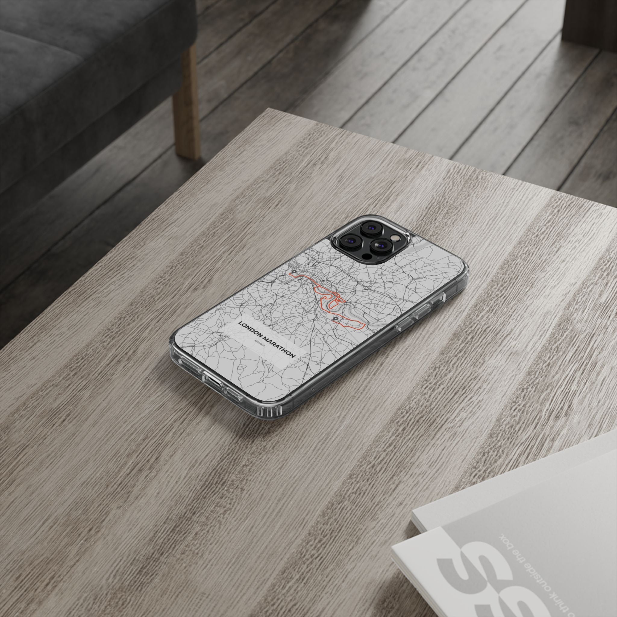 London Marathon Route Clear Impact-Resistant Phone Case