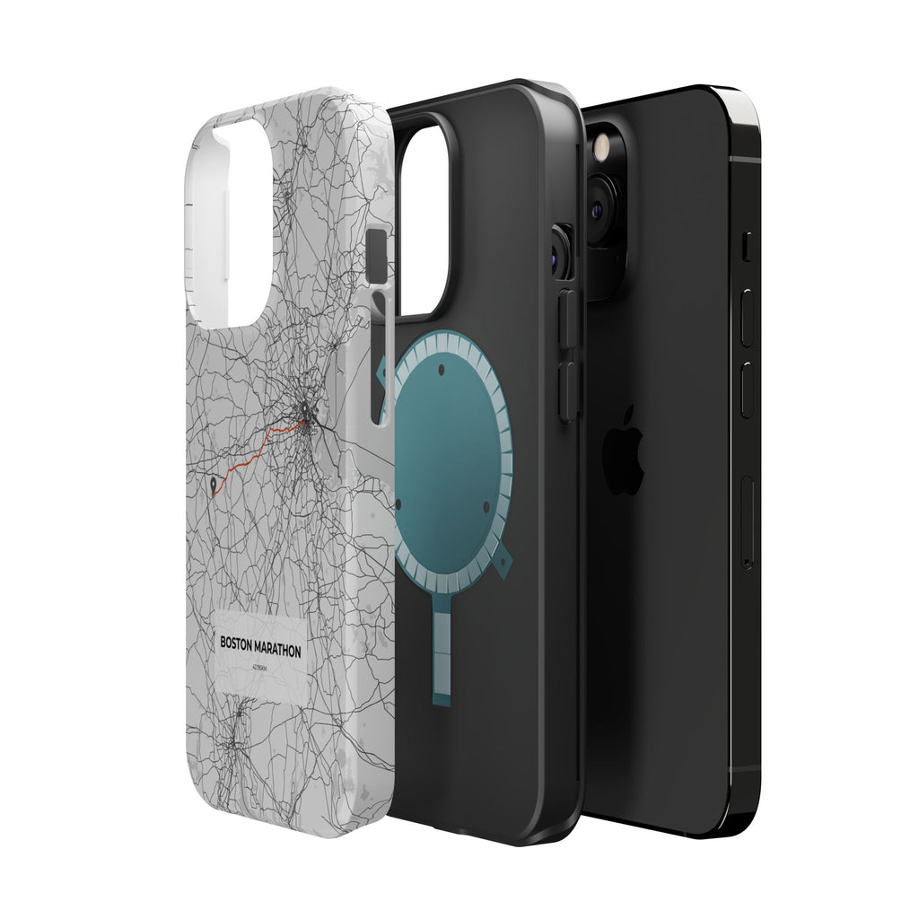 Boston Marathon Route Magnetic Impact-Resistant Phone Case