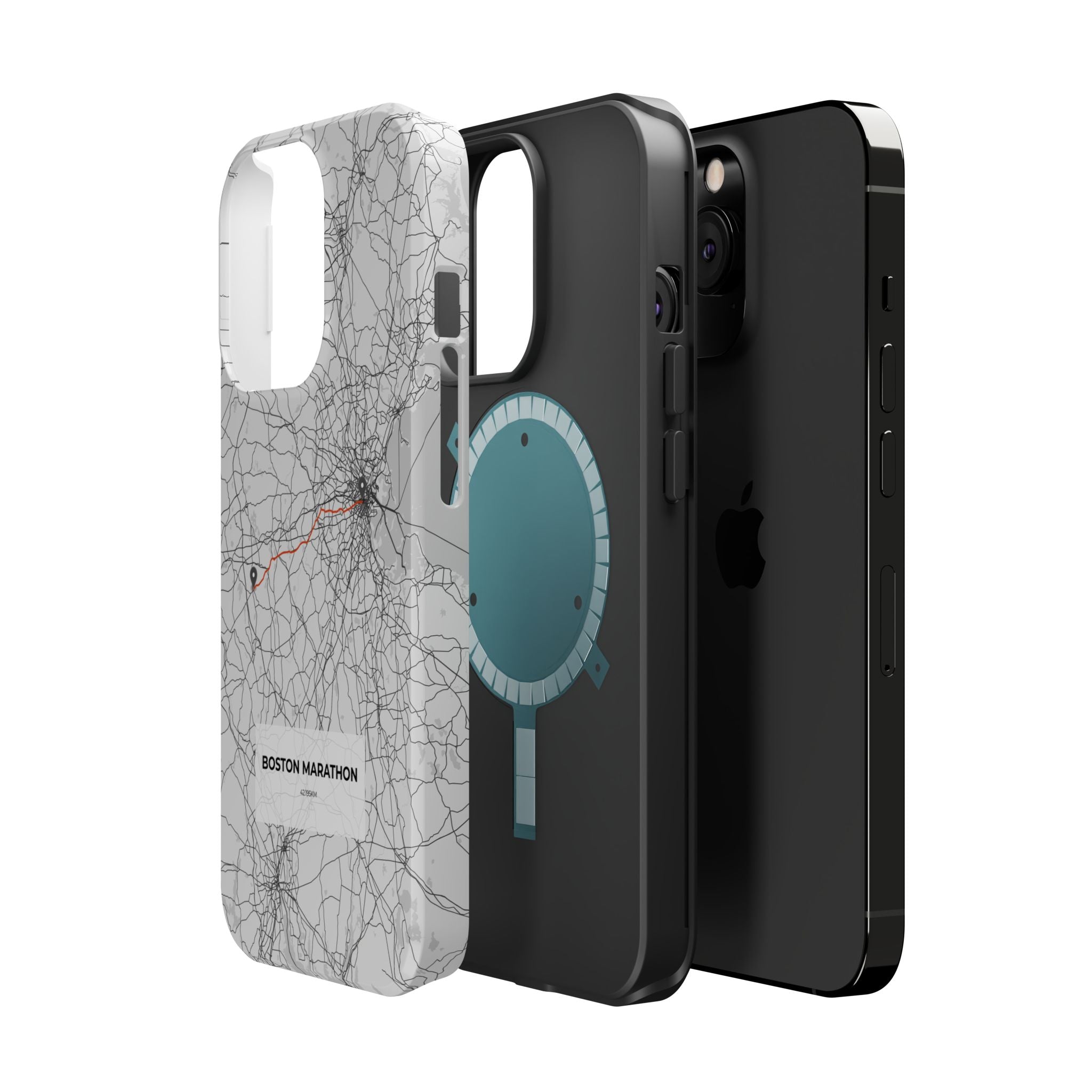 Boston Marathon Route Magnetic Impact-Resistant Phone Case