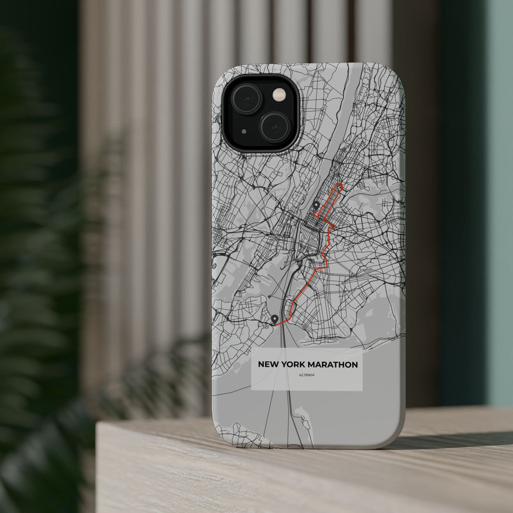 New York Marathon Route Magnetic Impact-Resistant Phone Case
