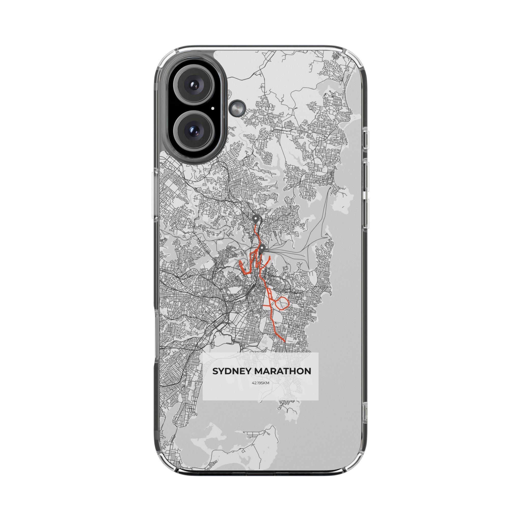 Sydney Marathon Route Clear Impact-Resistant Phone Case