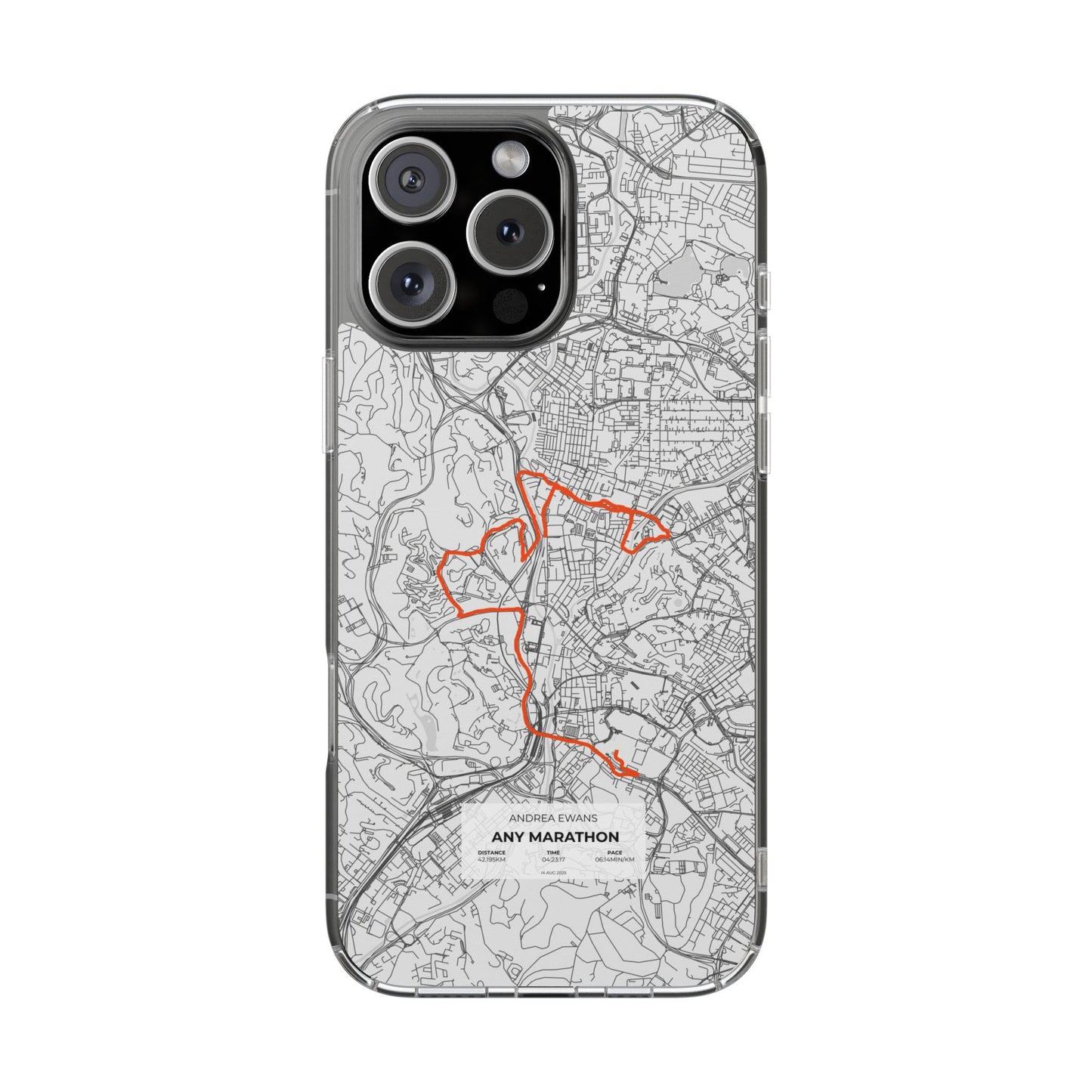 Customized Marathon Route Magnetic Clear Impact-Resistant Phone Case