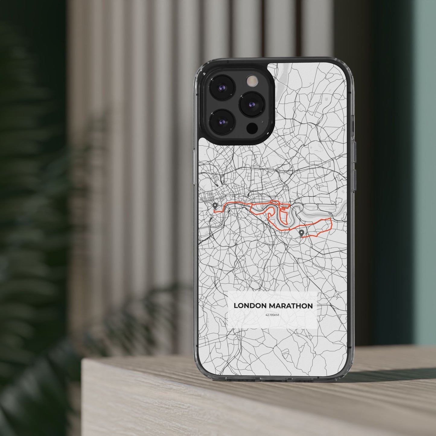 London Marathon Route Clear Impact-Resistant Phone Case