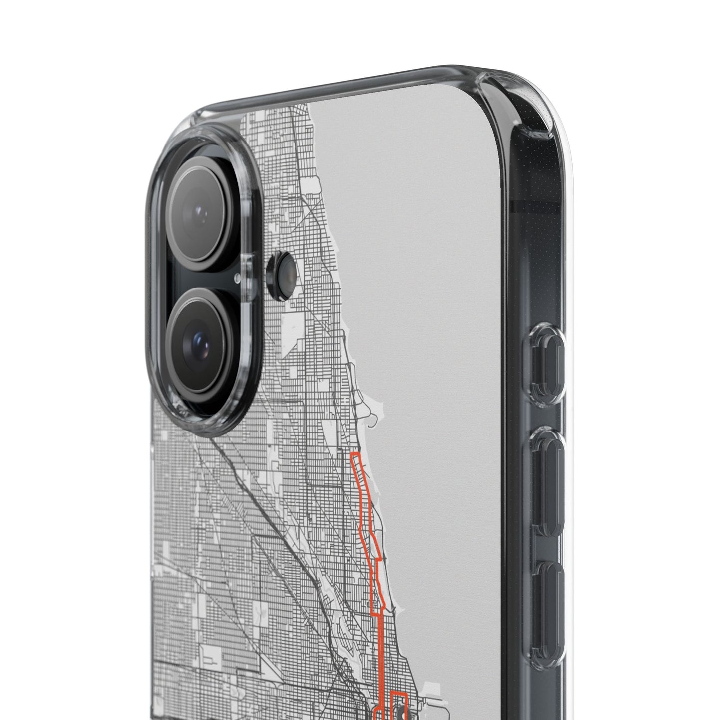 Chicago Marathon Route Clear Impact-Resistant Phone Case