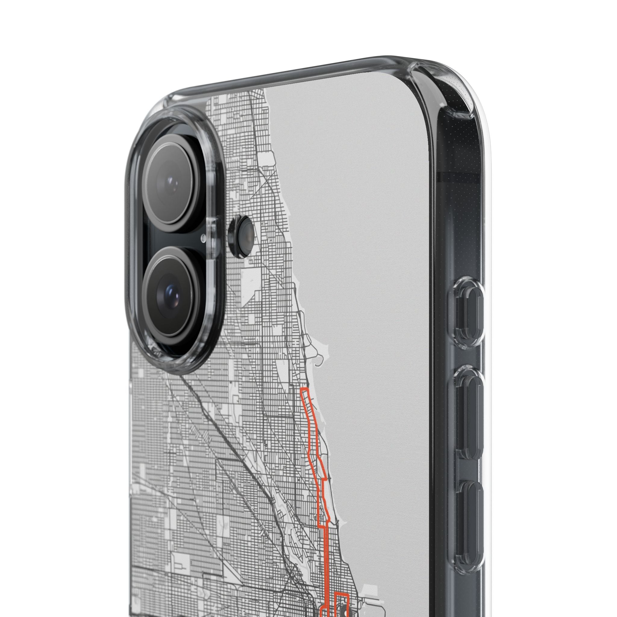 Chicago Marathon Route Clear Impact-Resistant Phone Case