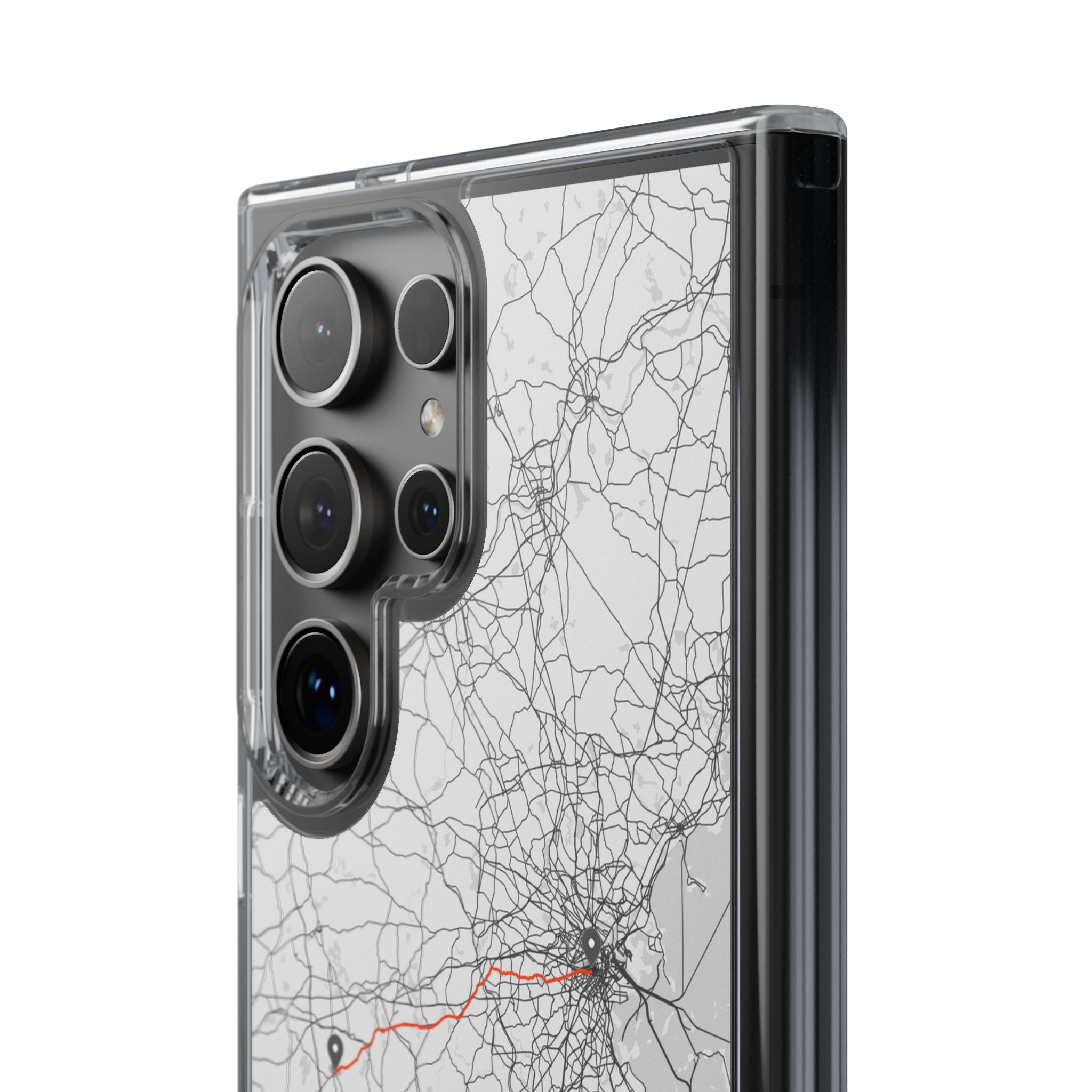 Boston Marathon Route Clear Impact-Resistant Phone Case