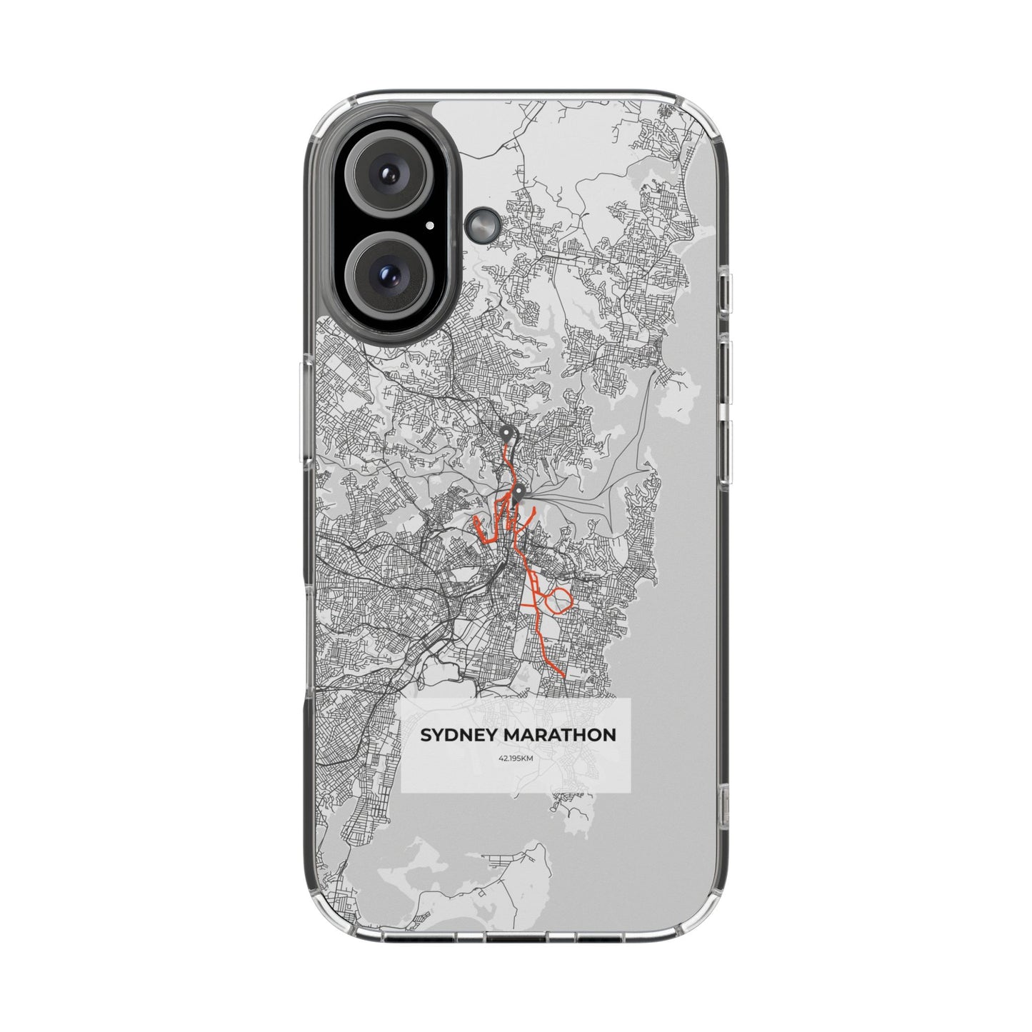 Sydney Marathon Route Clear Impact-Resistant Phone Case