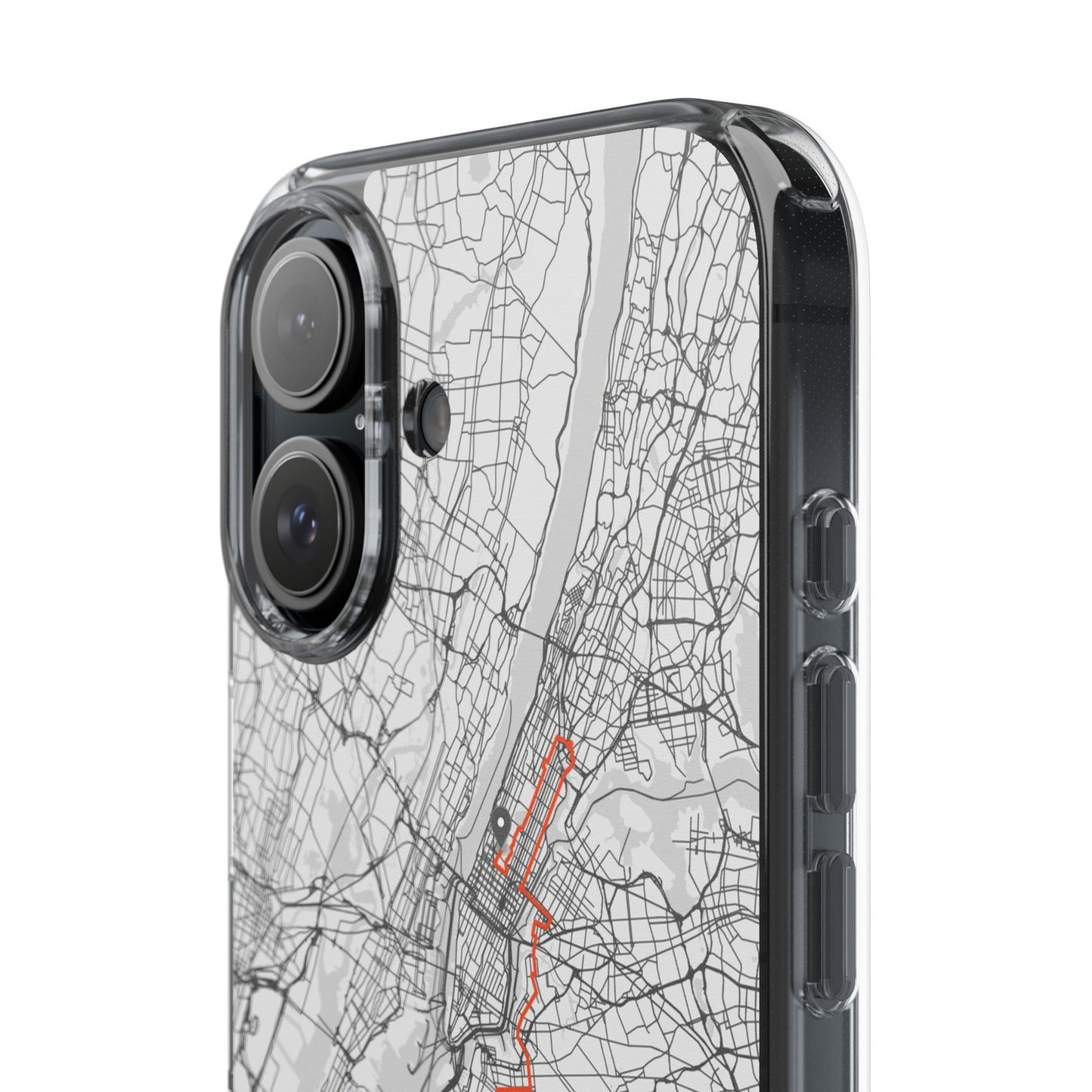 New York Marathon Route Clear Impact-Resistant Phone Case