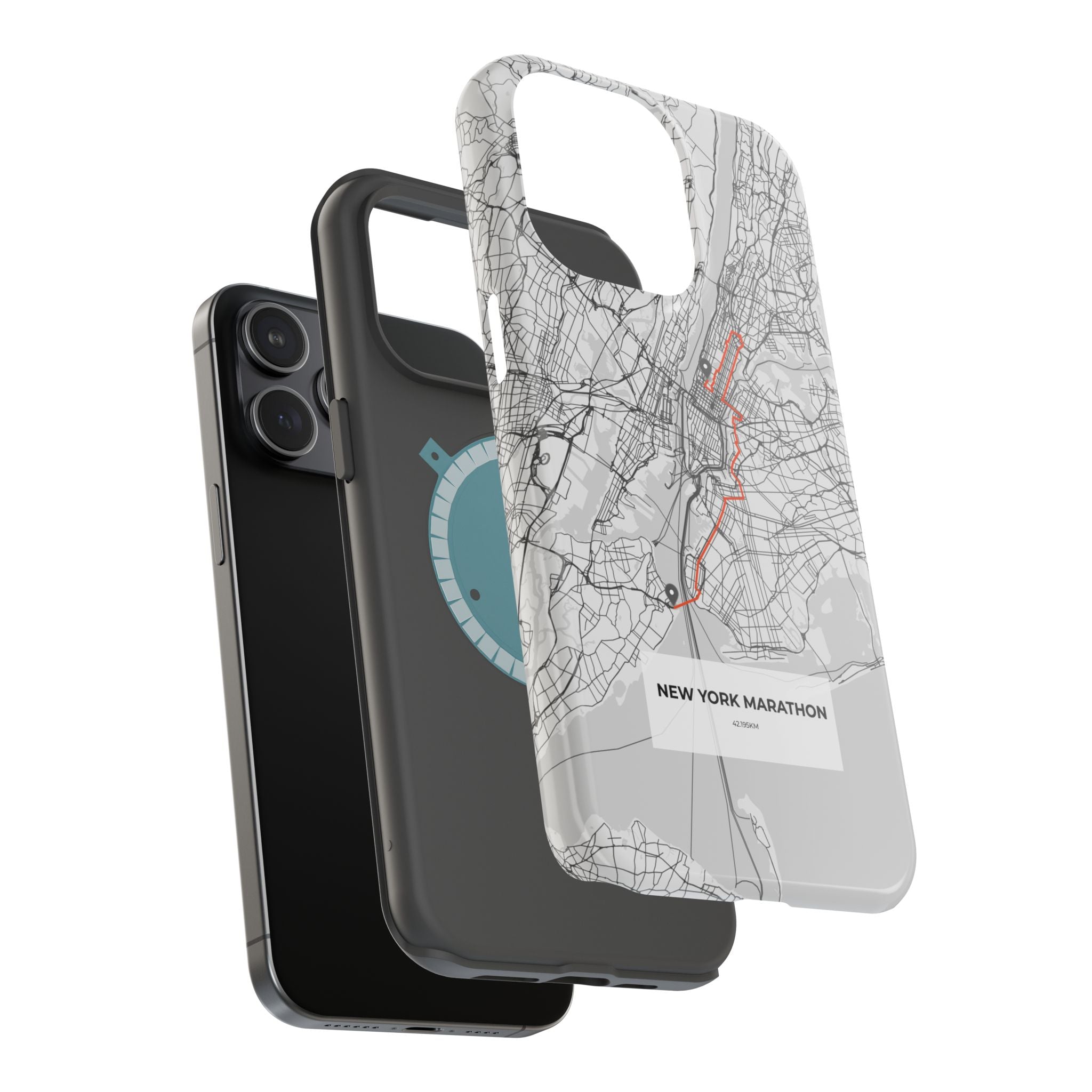 New York Marathon Route Magnetic Impact-Resistant Phone Case