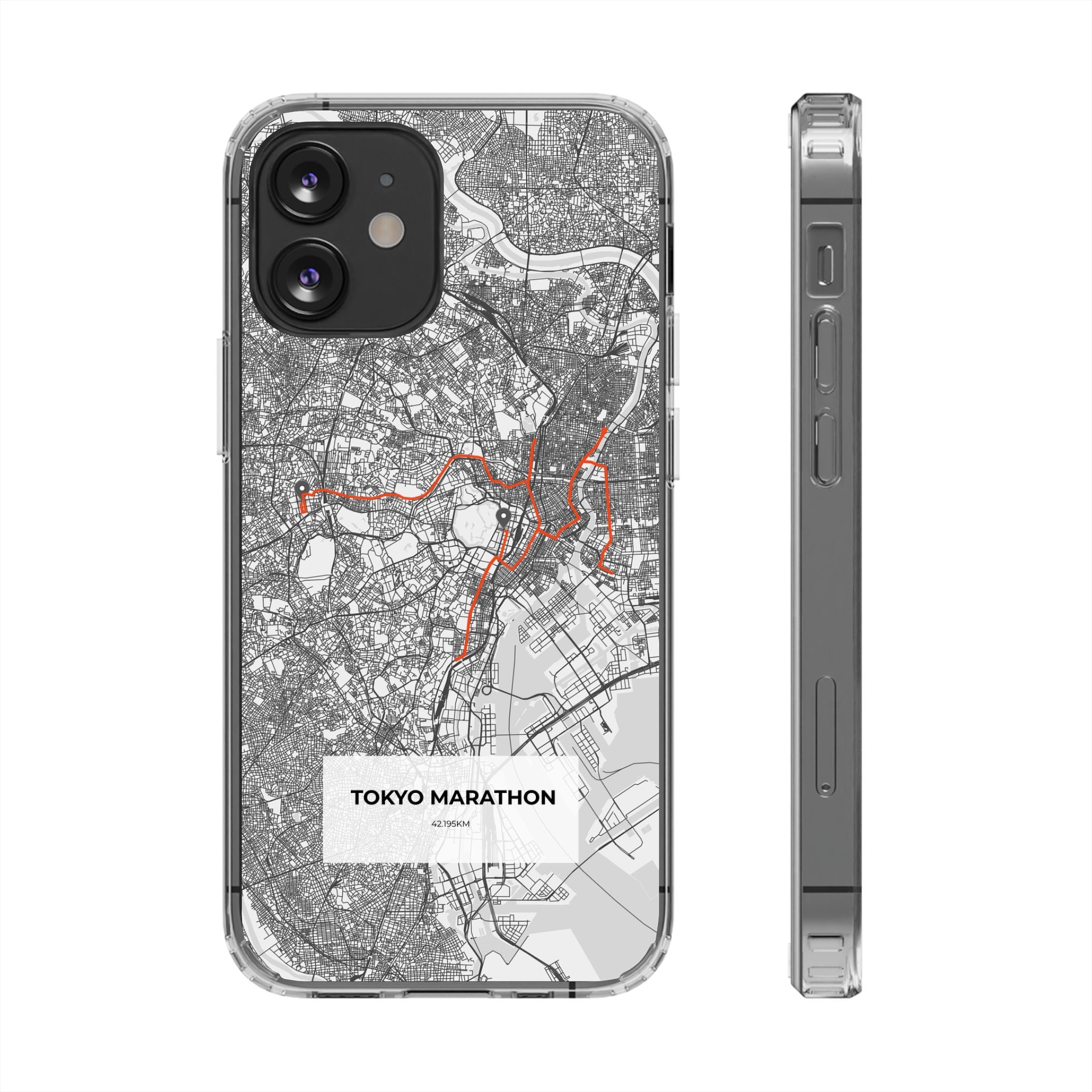 Tokyo Marathon Route Clear Impact-Resistant Phone Case
