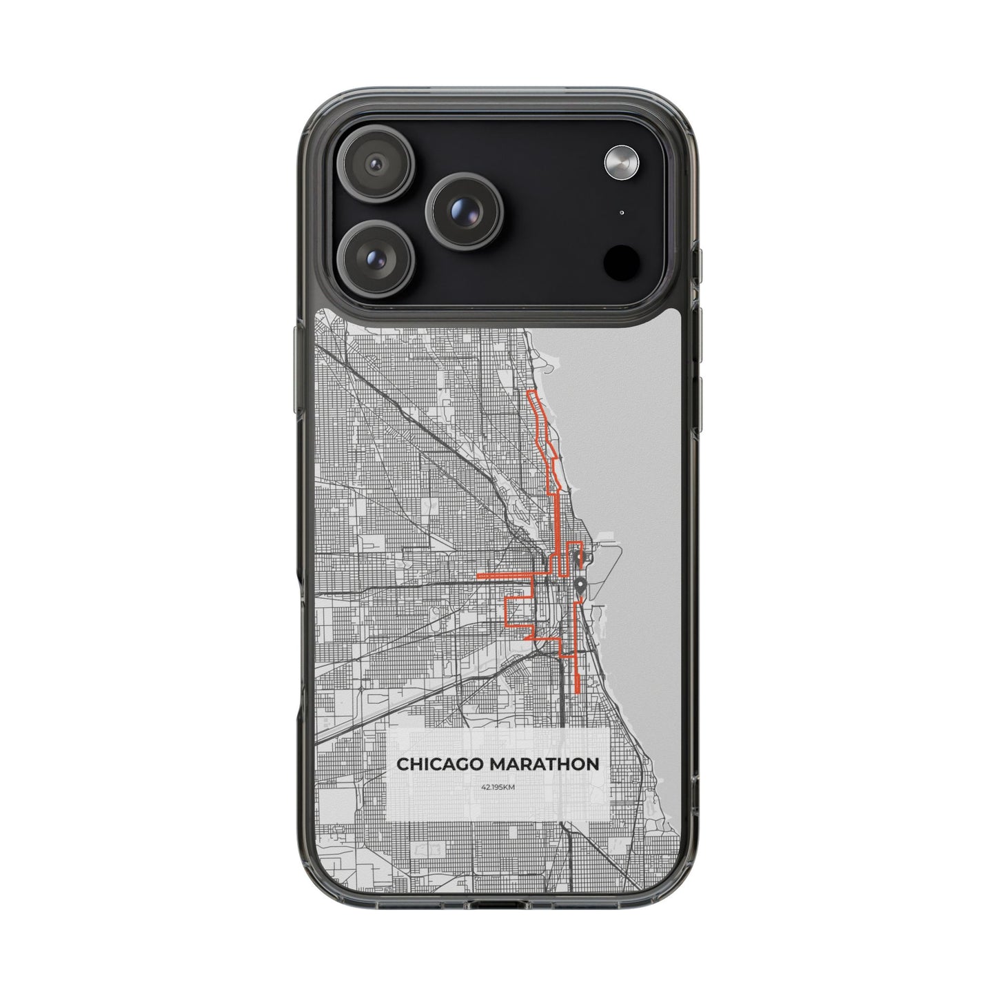Chicago Marathon Route Clear Impact-Resistant Phone Case