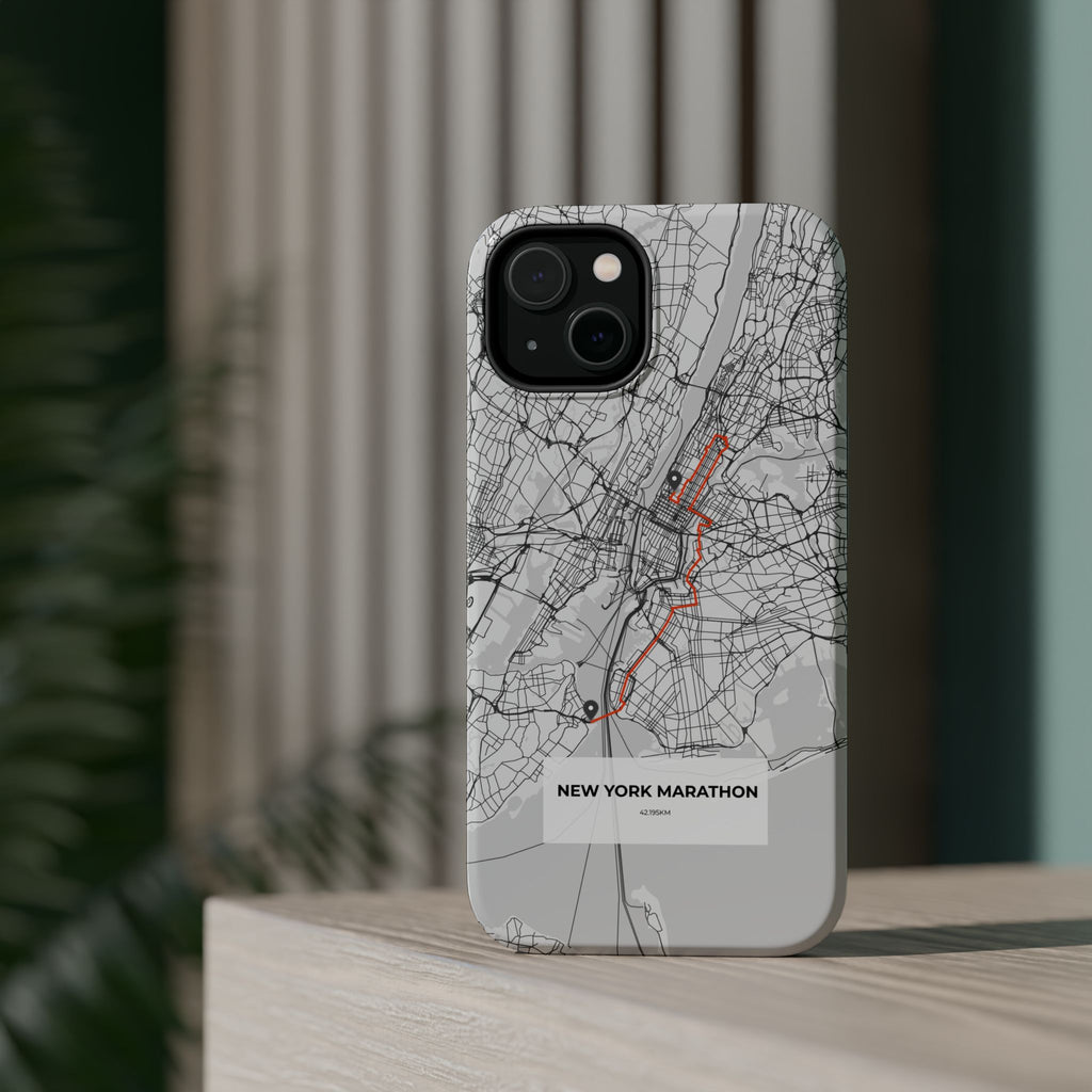 New York Marathon Route Magnetic Impact-Resistant Phone Case