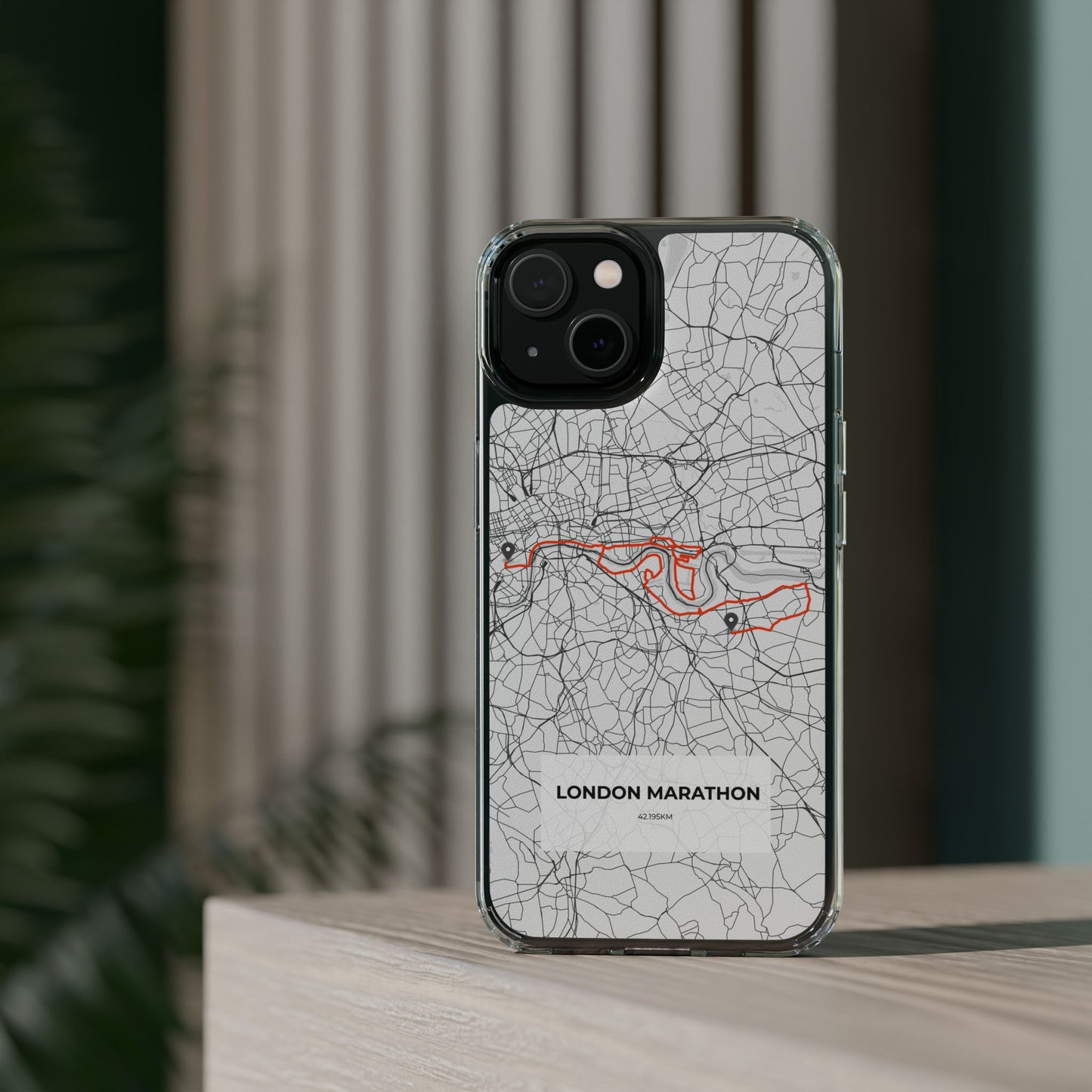 London Marathon Route Clear Impact-Resistant Phone Case