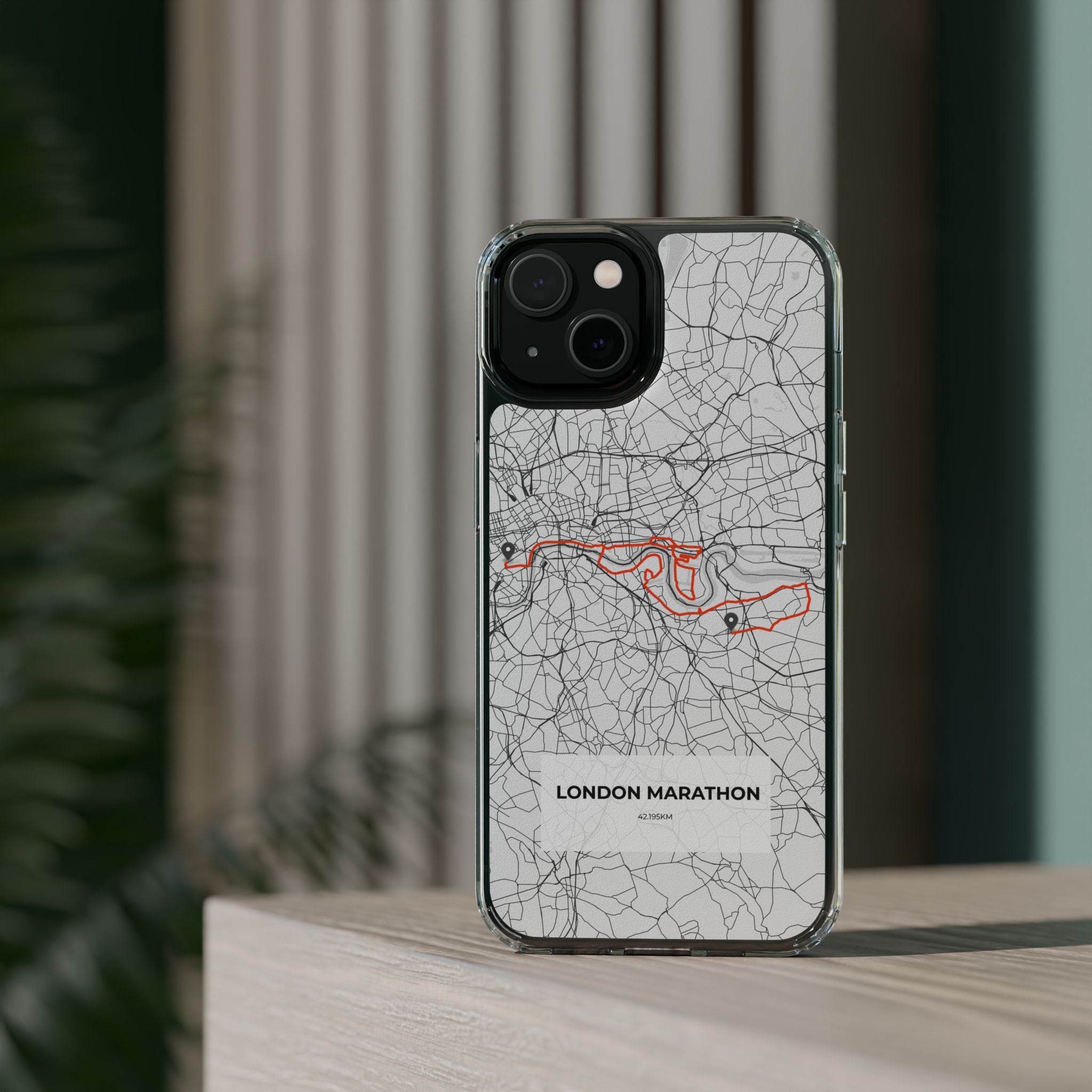 London Marathon Route Clear Impact-Resistant Phone Case