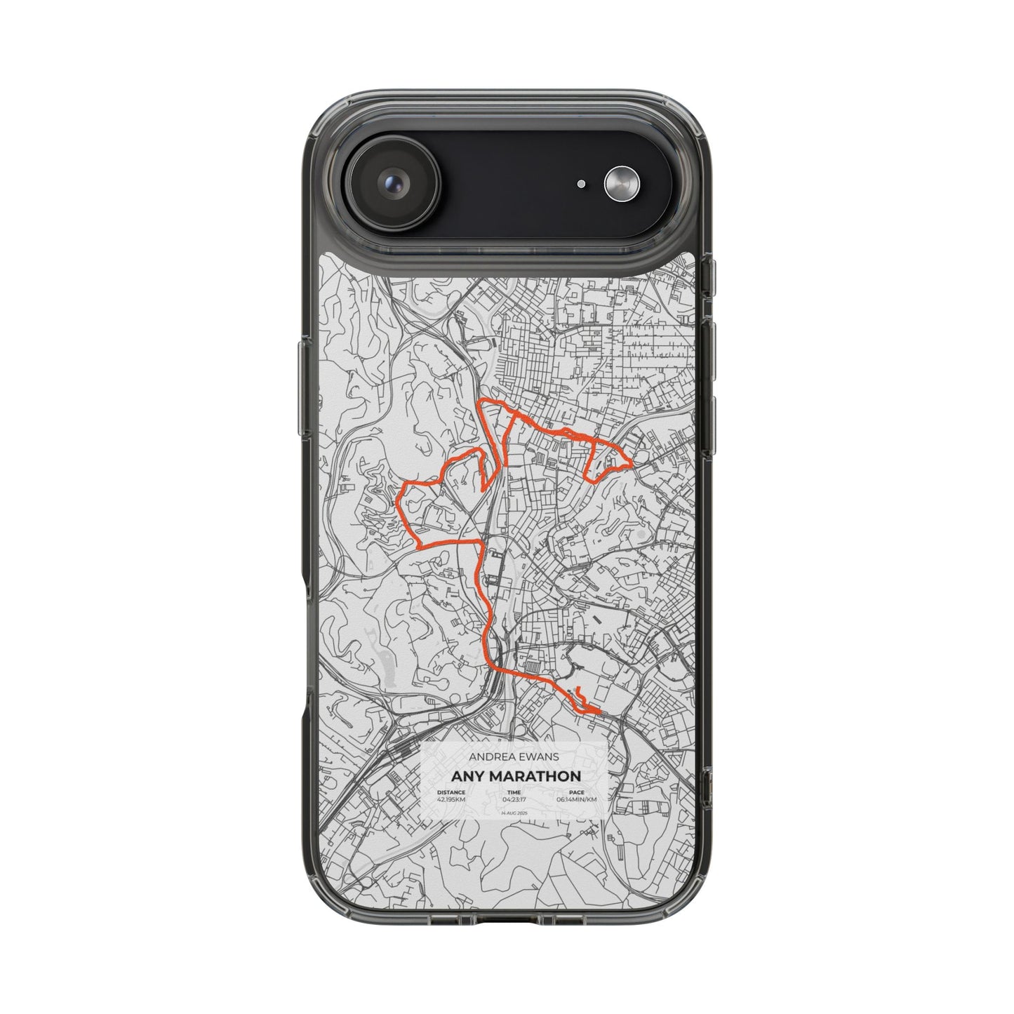 Customized Marathon Route Clear Impact-Resistant Phone Case
