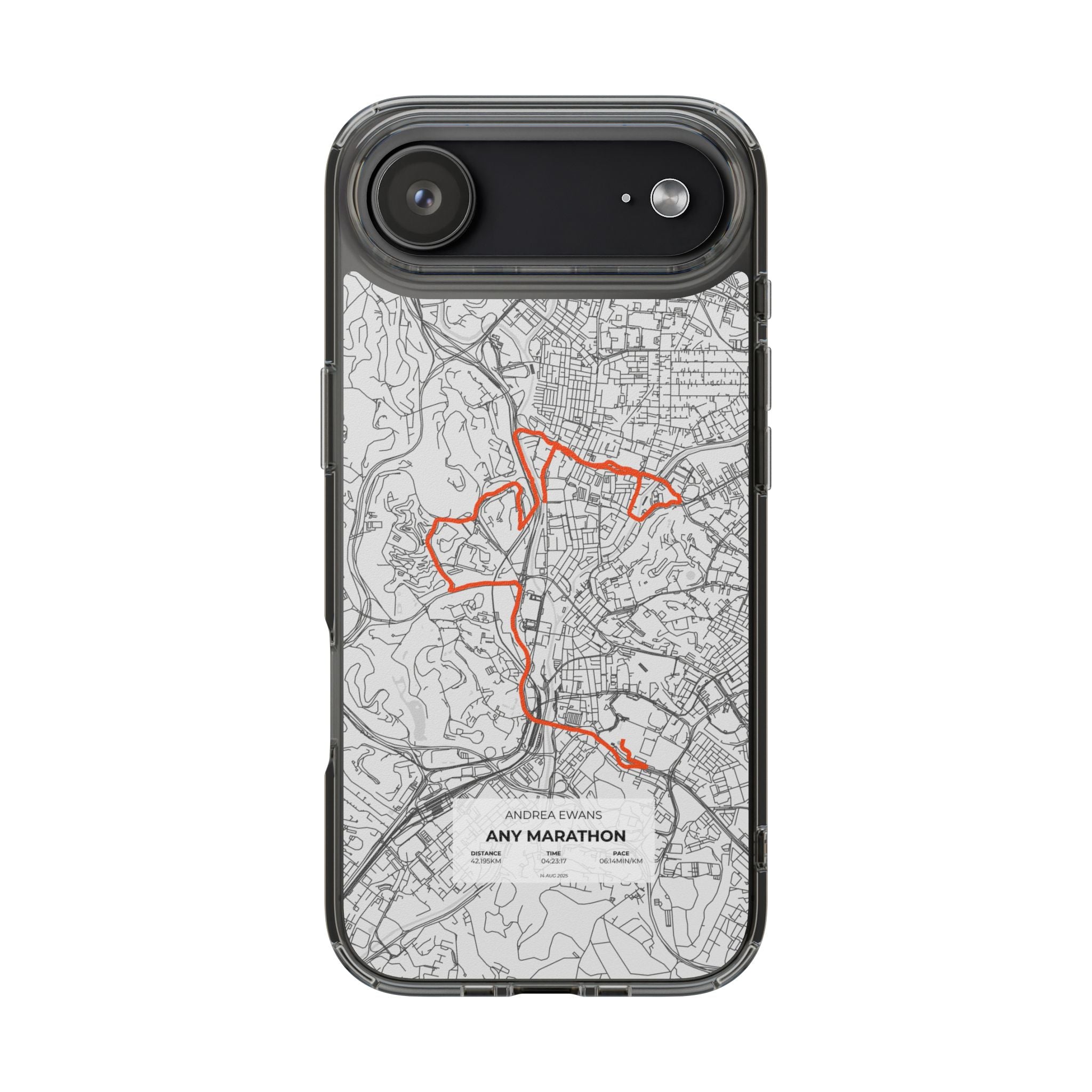 Customized Marathon Route Clear Impact-Resistant Phone Case