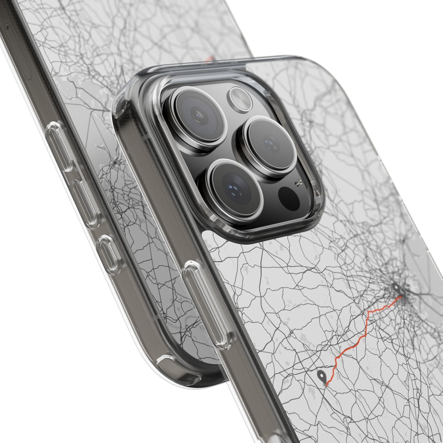 Boston Marathon Route Clear Impact-Resistant Phone Case