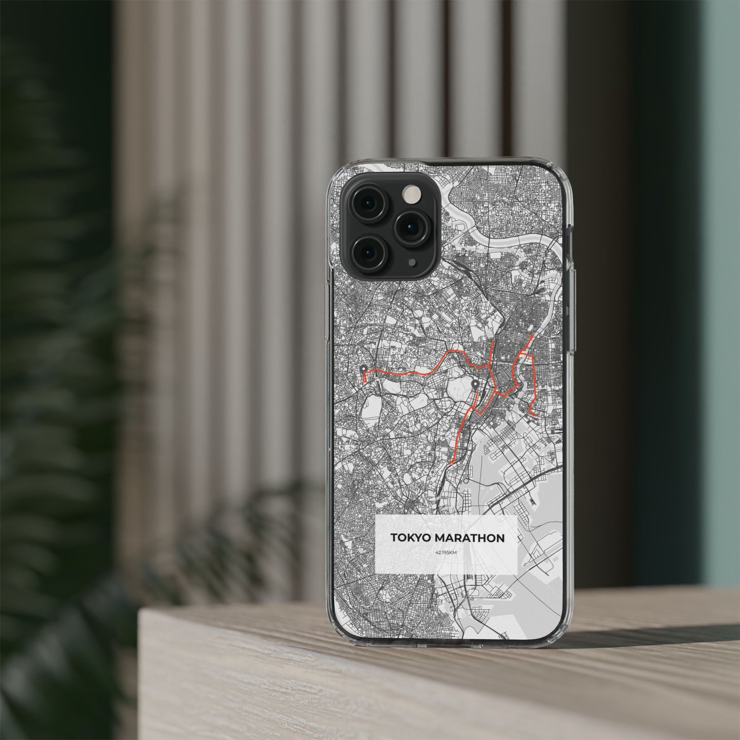 Tokyo Marathon Route Clear Impact-Resistant Phone Case