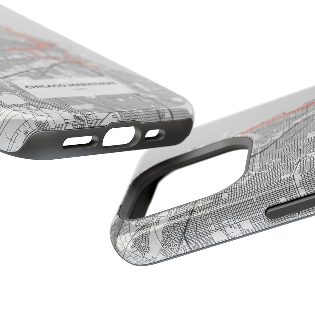 Chicago Marathon Route Magnetic Impact-Resistant Phone Case
