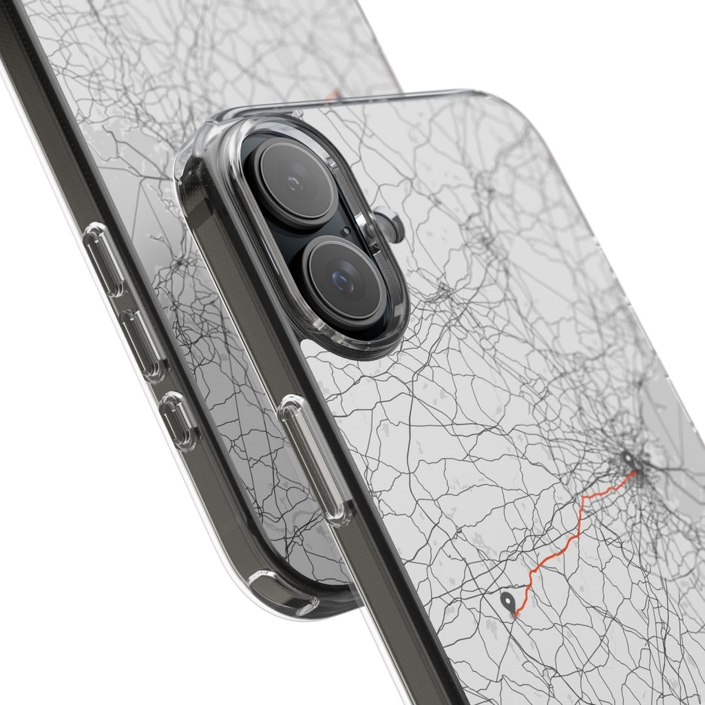 Boston Marathon Route Clear Impact-Resistant Phone Case