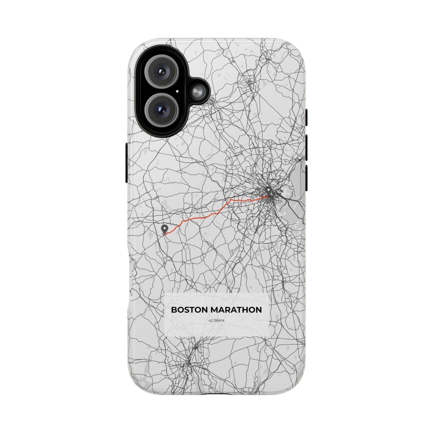 Boston Marathon Route Tough Phone Case