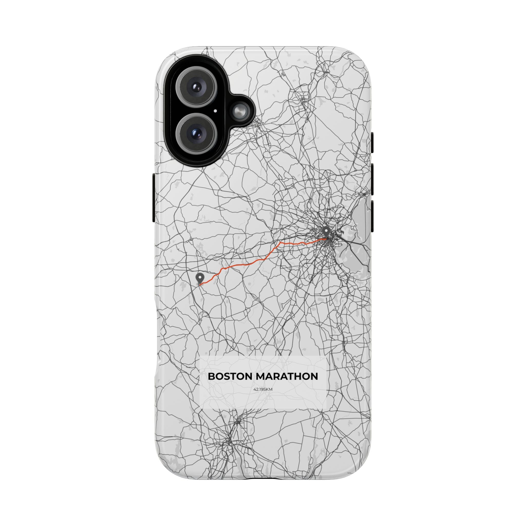 Boston Marathon Route Tough Phone Case