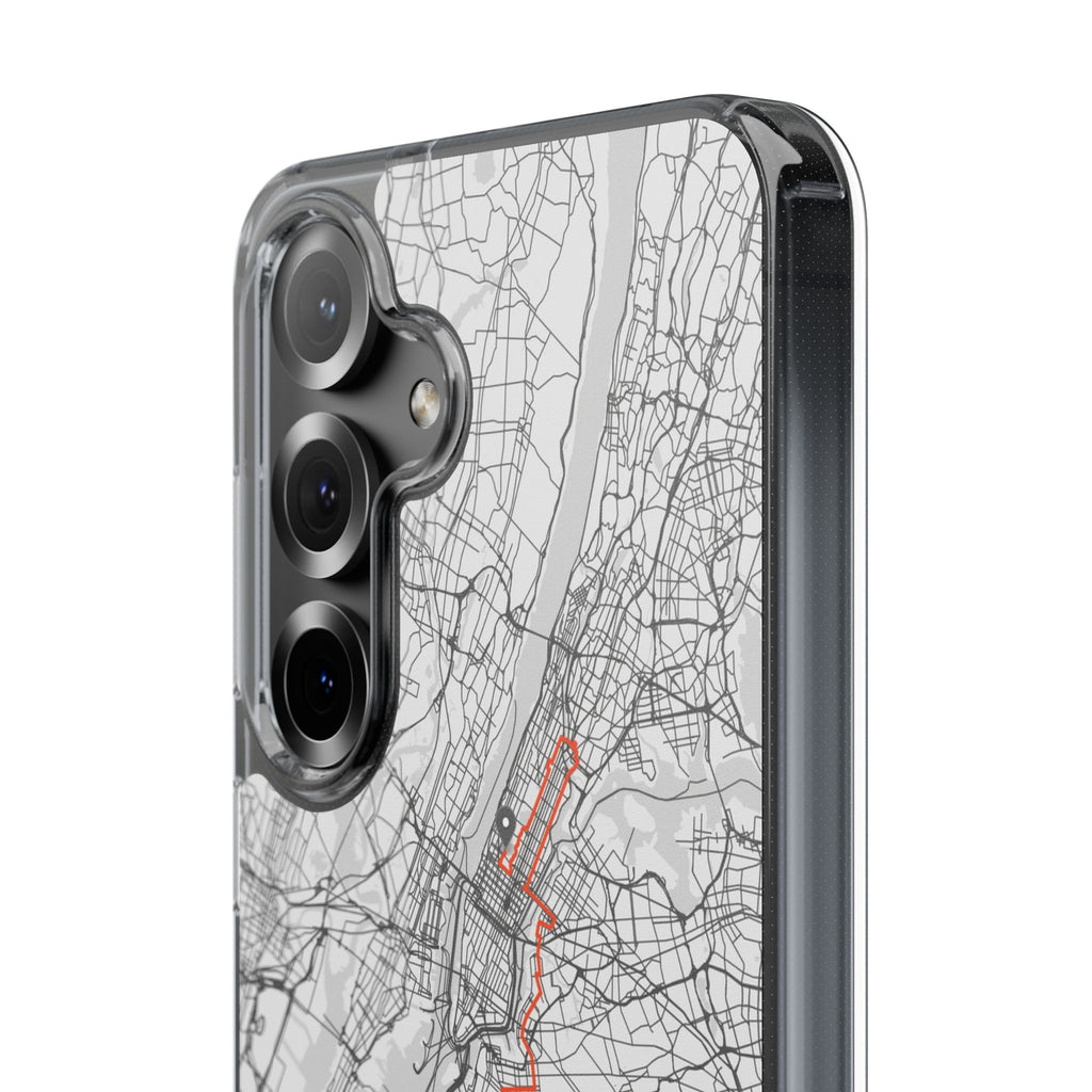 New York Marathon Route Clear Impact-Resistant Phone Case
