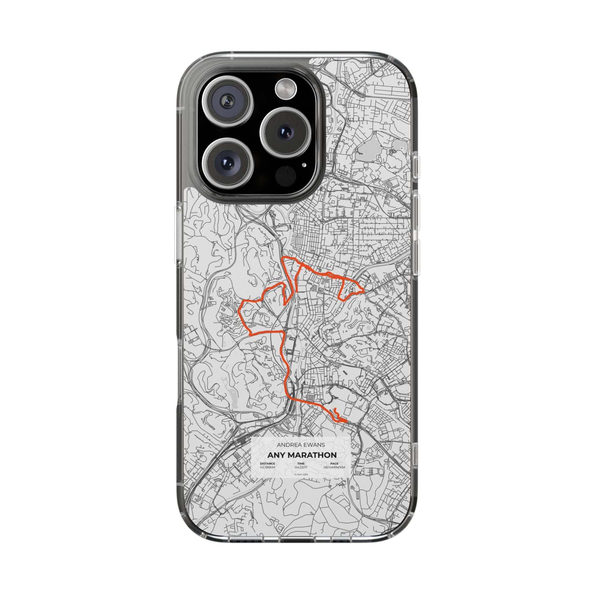 Customized Marathon Route Magnetic Clear Impact-Resistant Phone Case