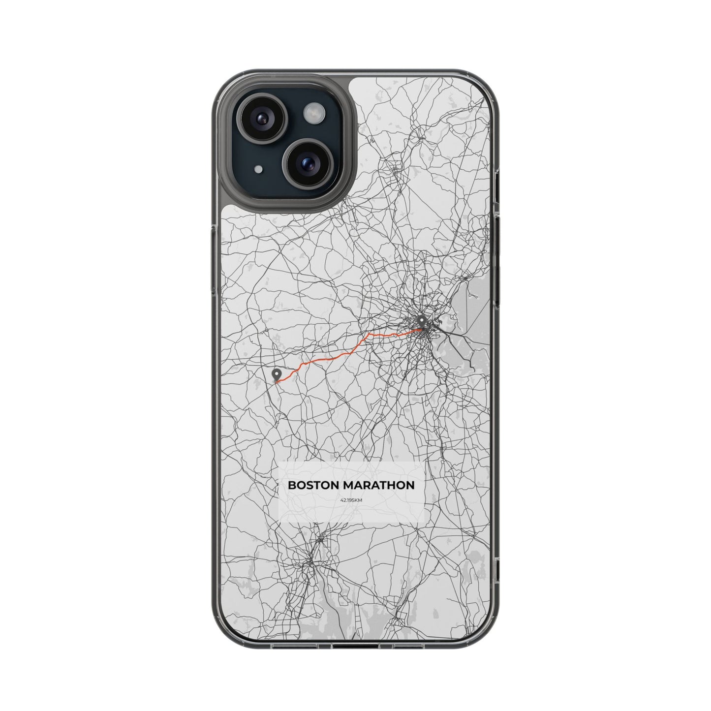 Boston Marathon Route Clear Impact-Resistant Phone Case